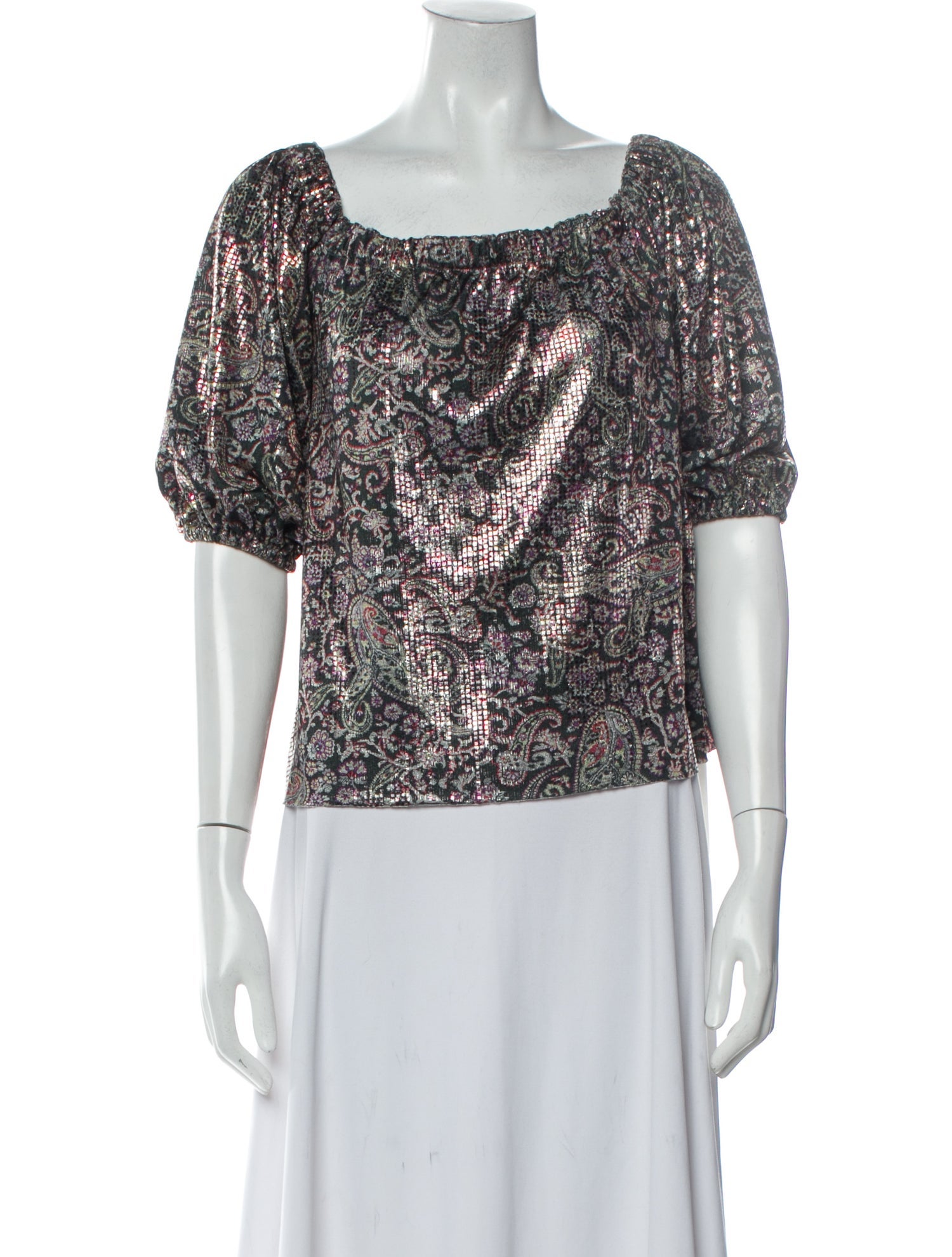 BA&SH Printed Square Neckline Top