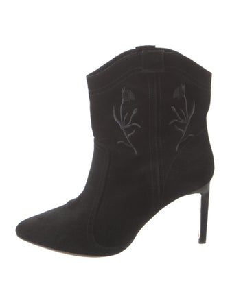 BA&SH Suede Embroidered Accent Western Boots