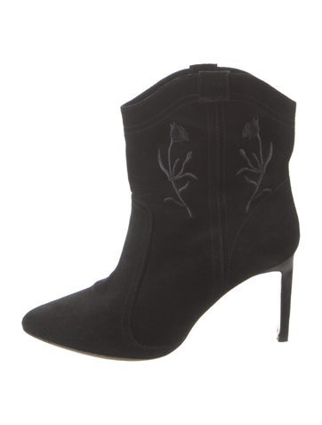 Ba&Sh Boots Suede Embroidered Accent Western IT 40 | 10