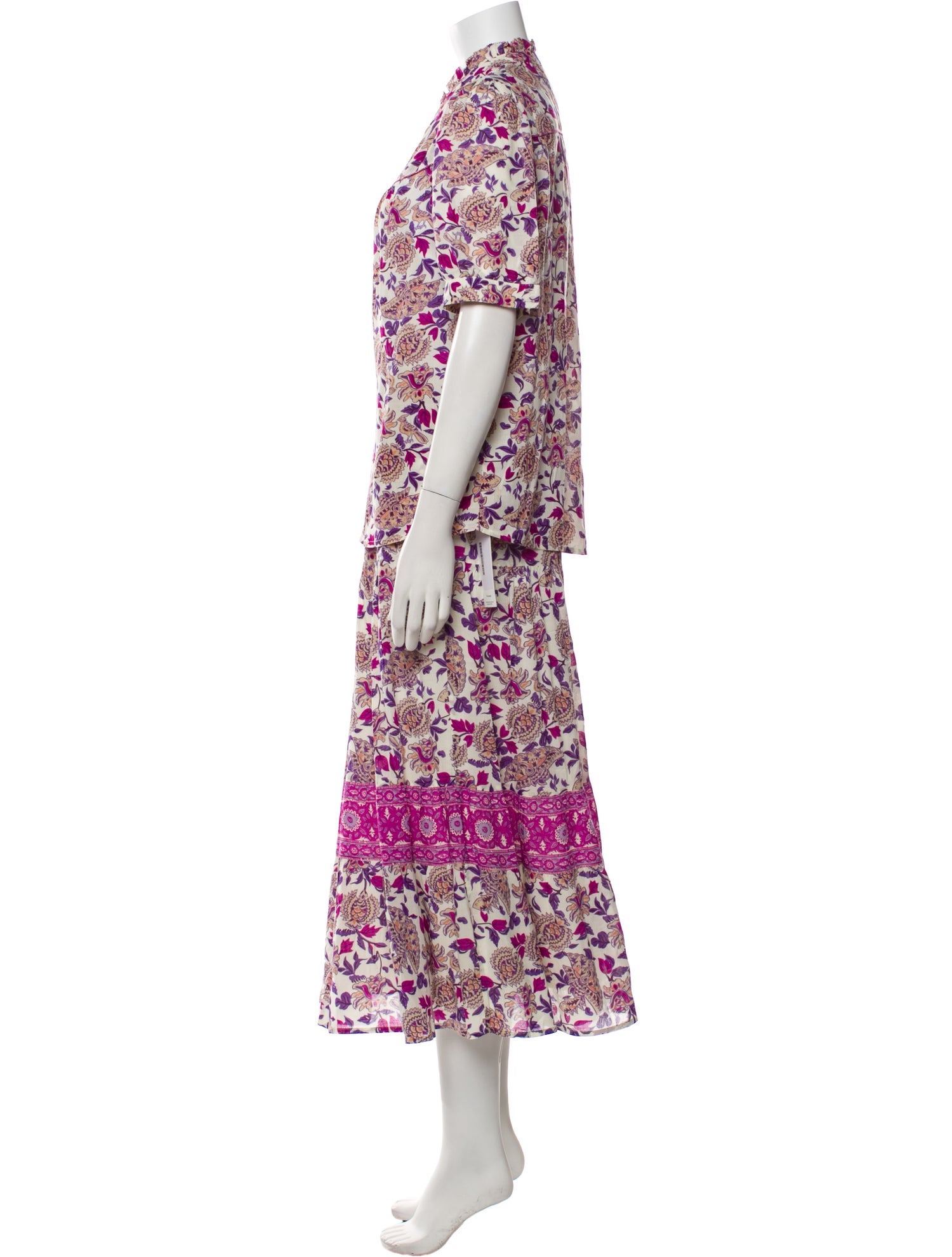 BA&SH Printed Ruffle Embellishment Skirt Set