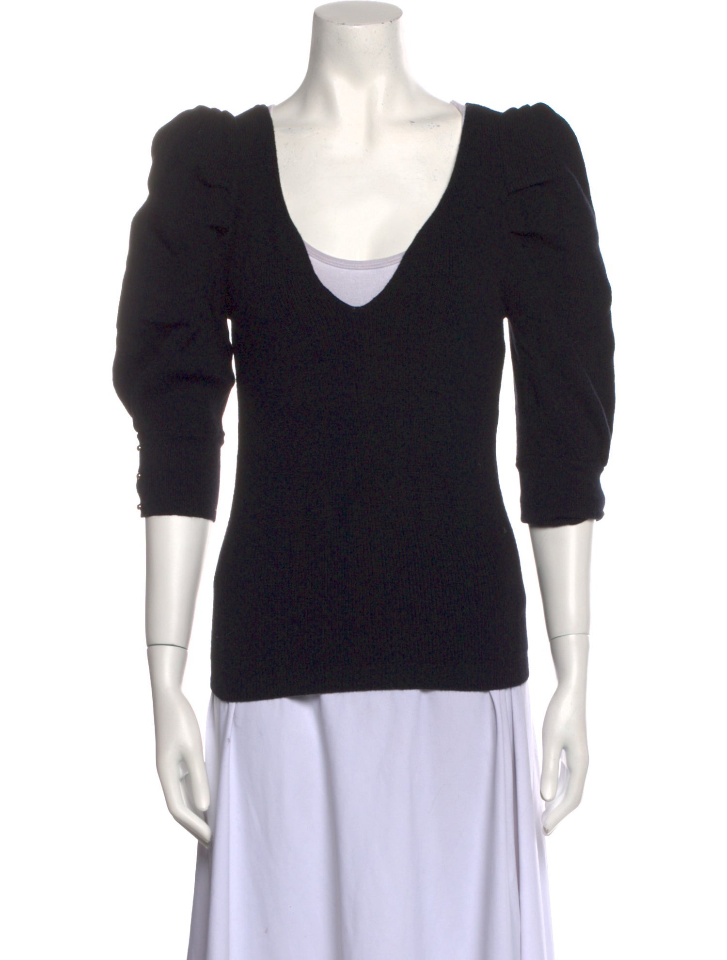 BA&SH V-Neck Three-Quarter Sleeve Top