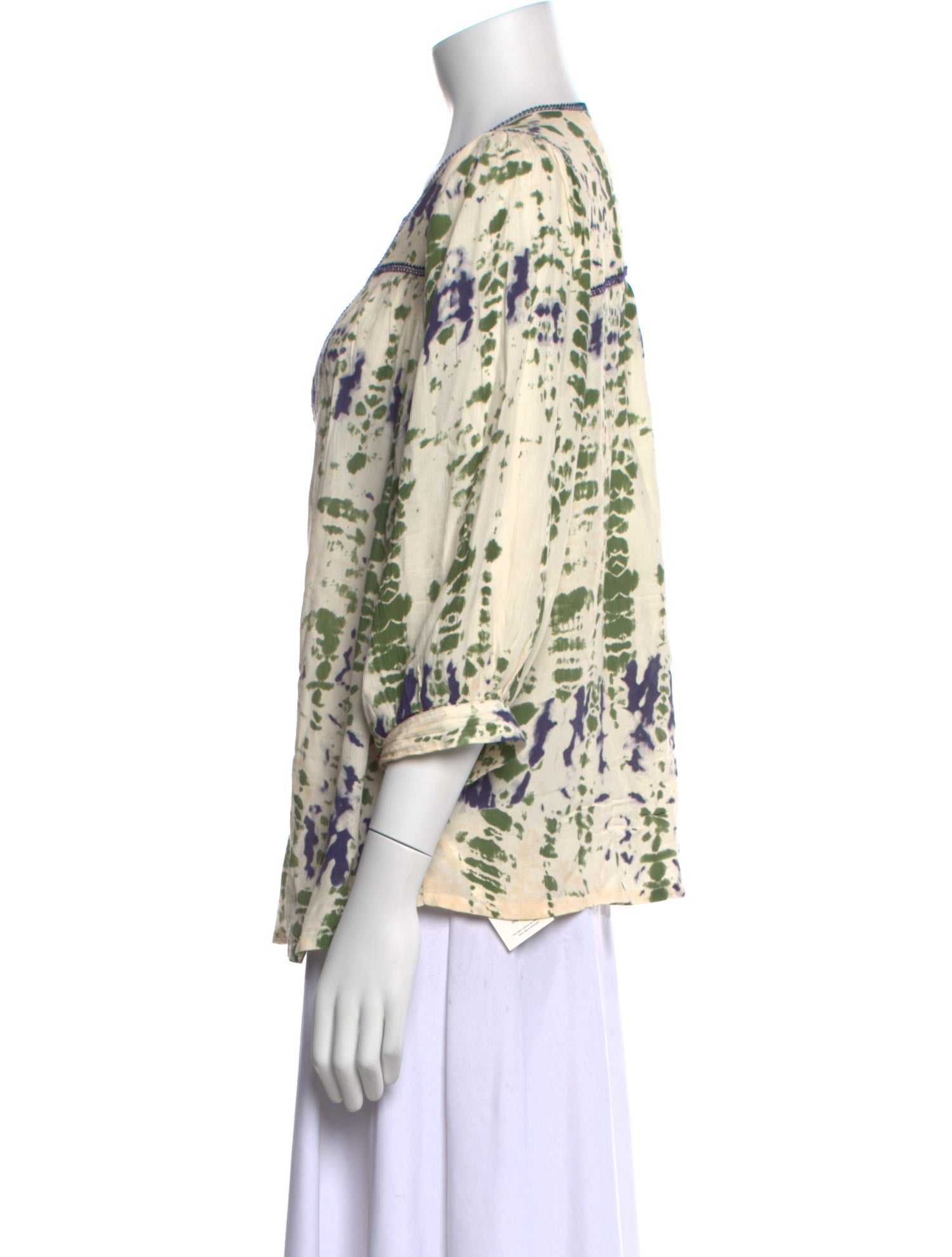 BA&SH Printed V-Neck Blouse