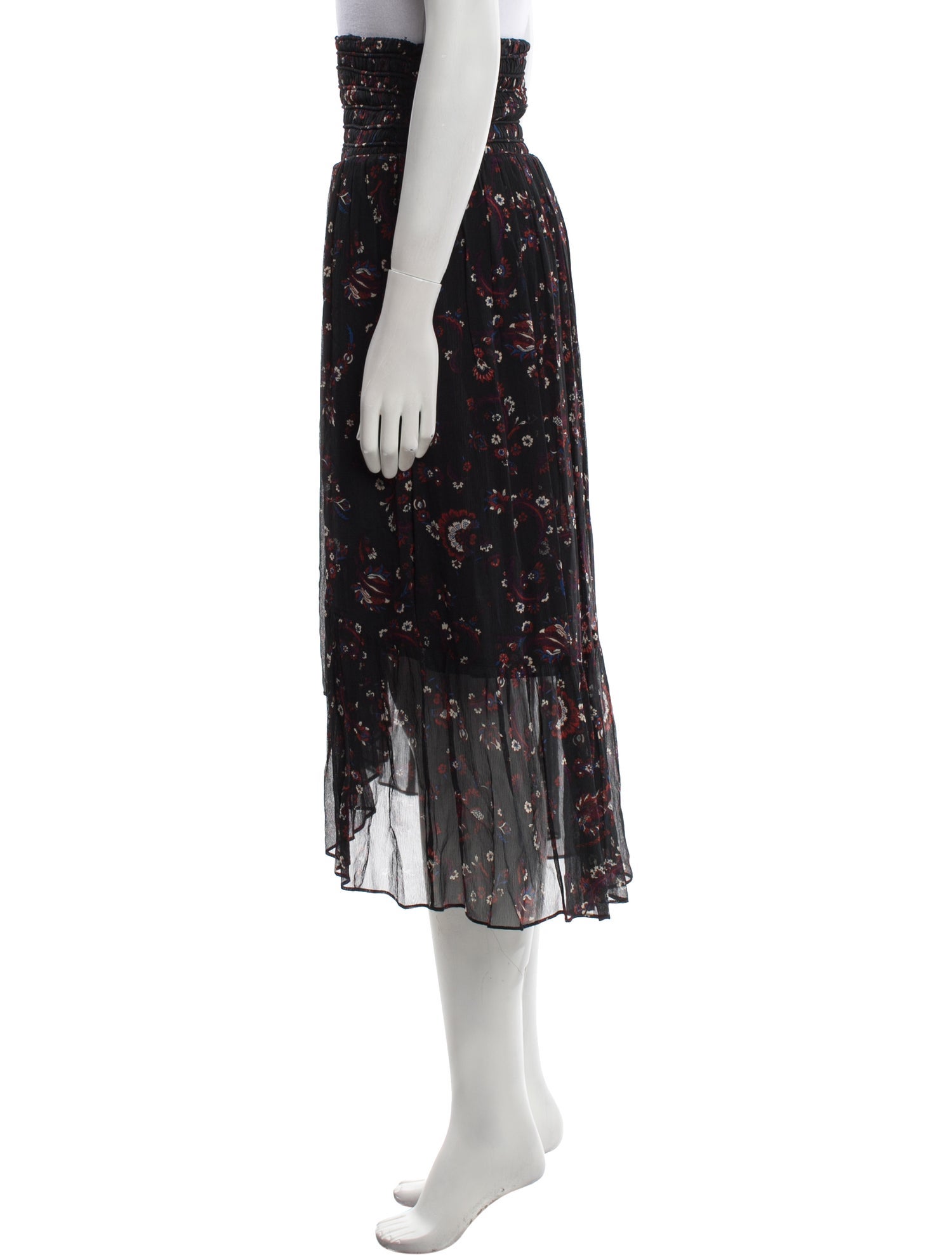 BA&SH Floral Print Midi Length Skirt