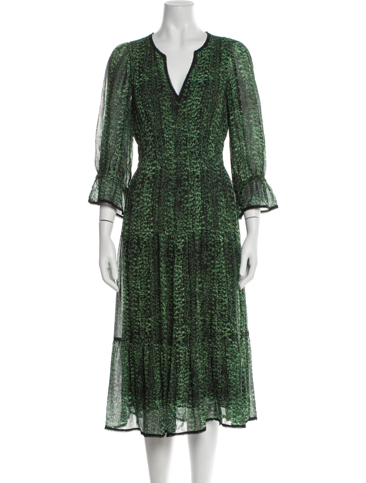 BA&SH Printed Midi Length Dress