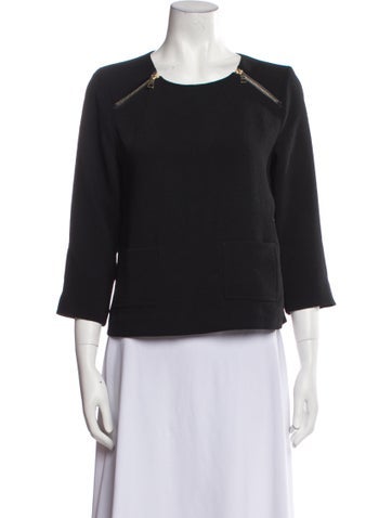 Ba&Sh Tops Crew Neck Three-Quarter Sleeve Top S