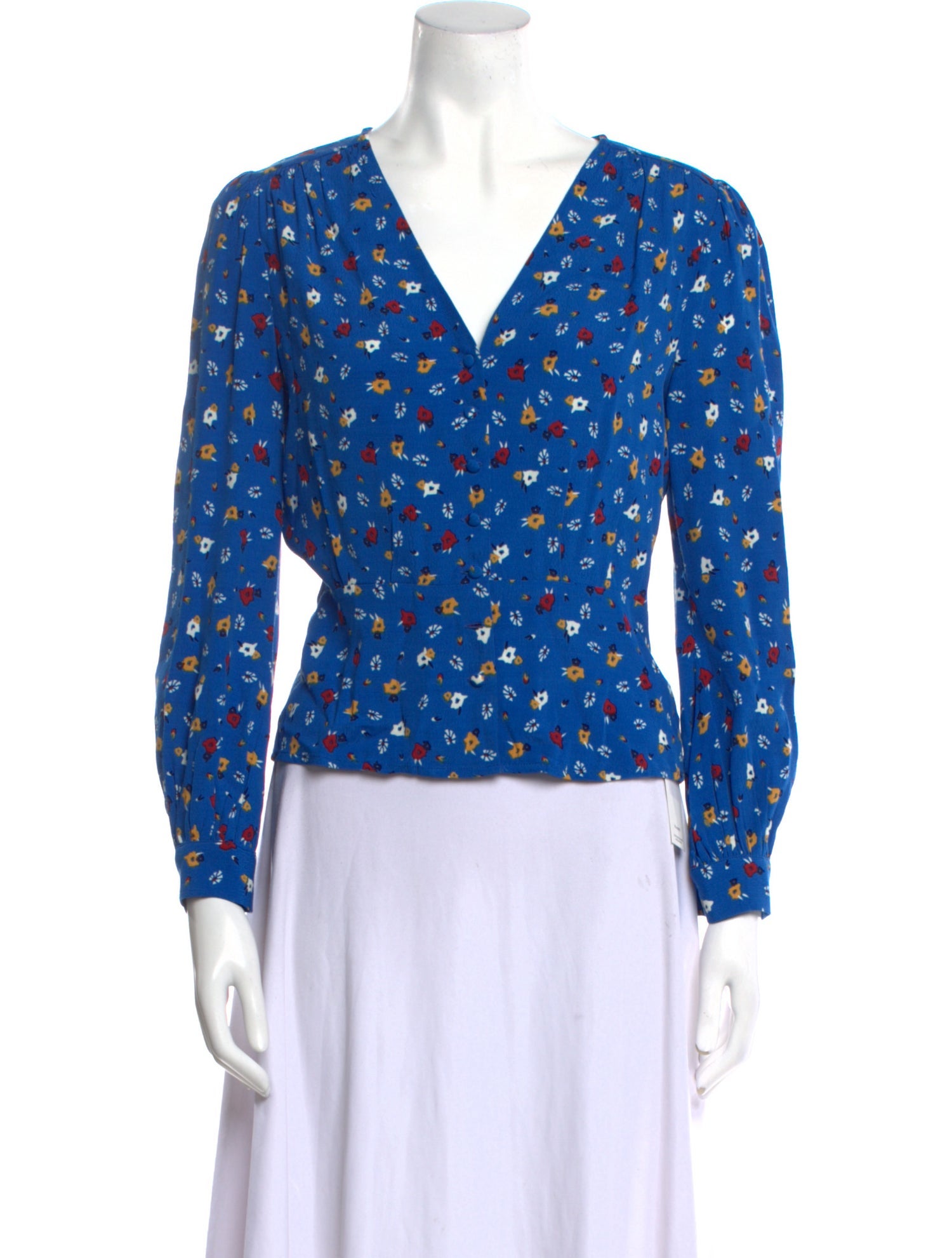 BA&SH Floral Print V-Neck Blouse