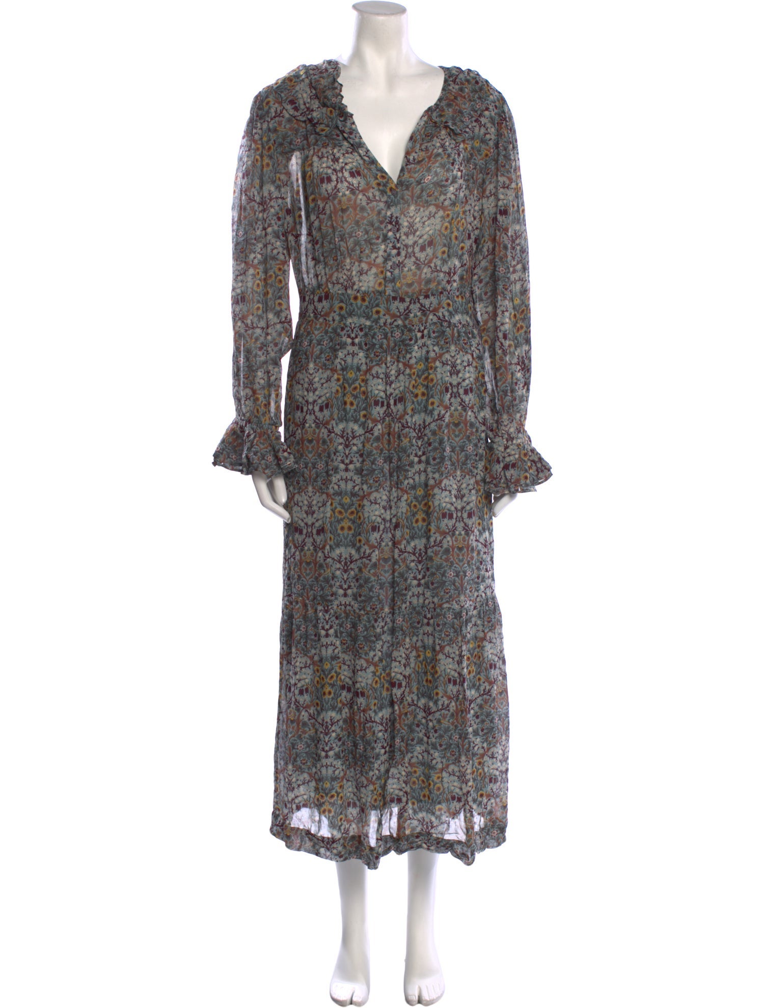 BA&SH Floral Print Long Dress w/ Tags