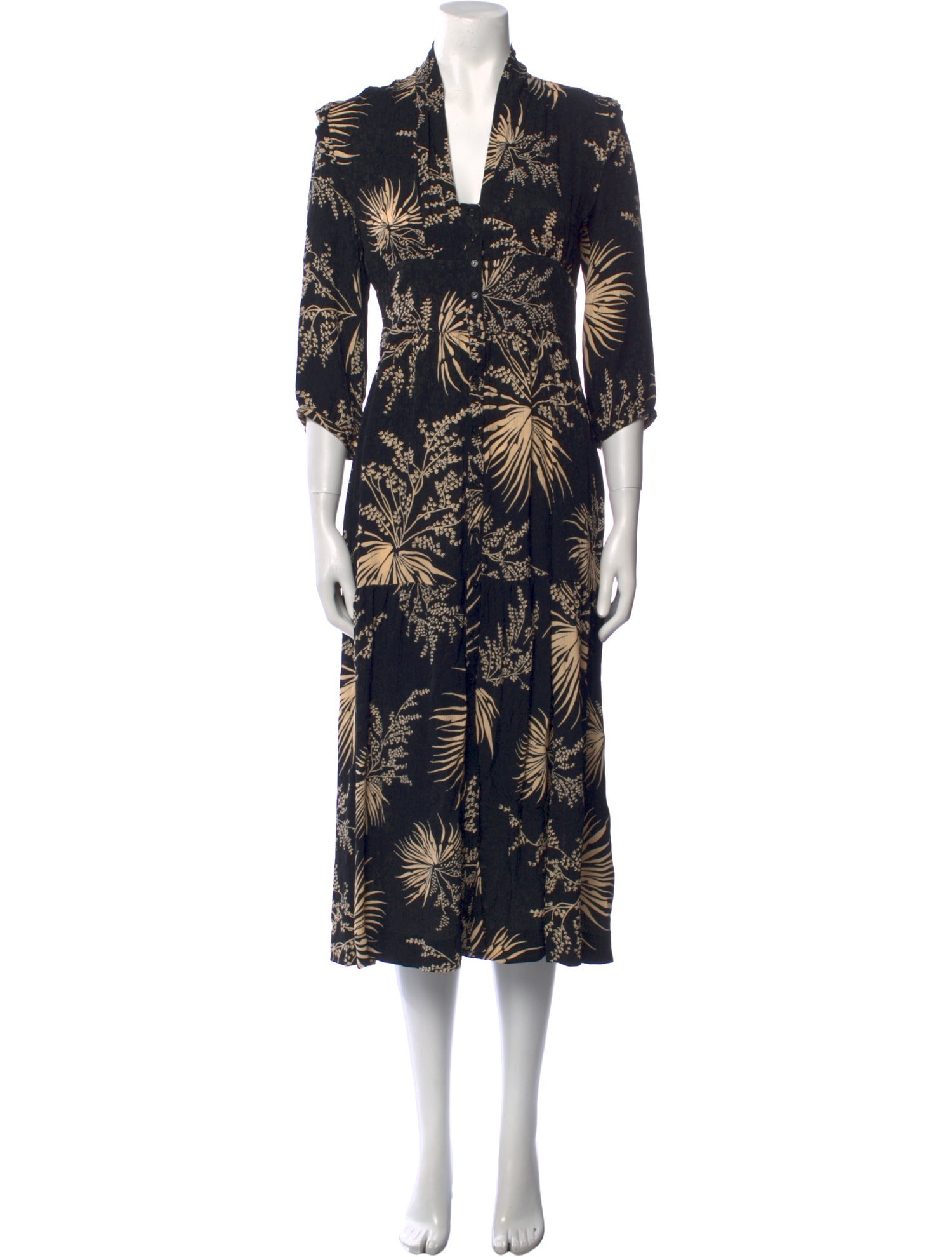 BA&SH Floral Print Long Dress