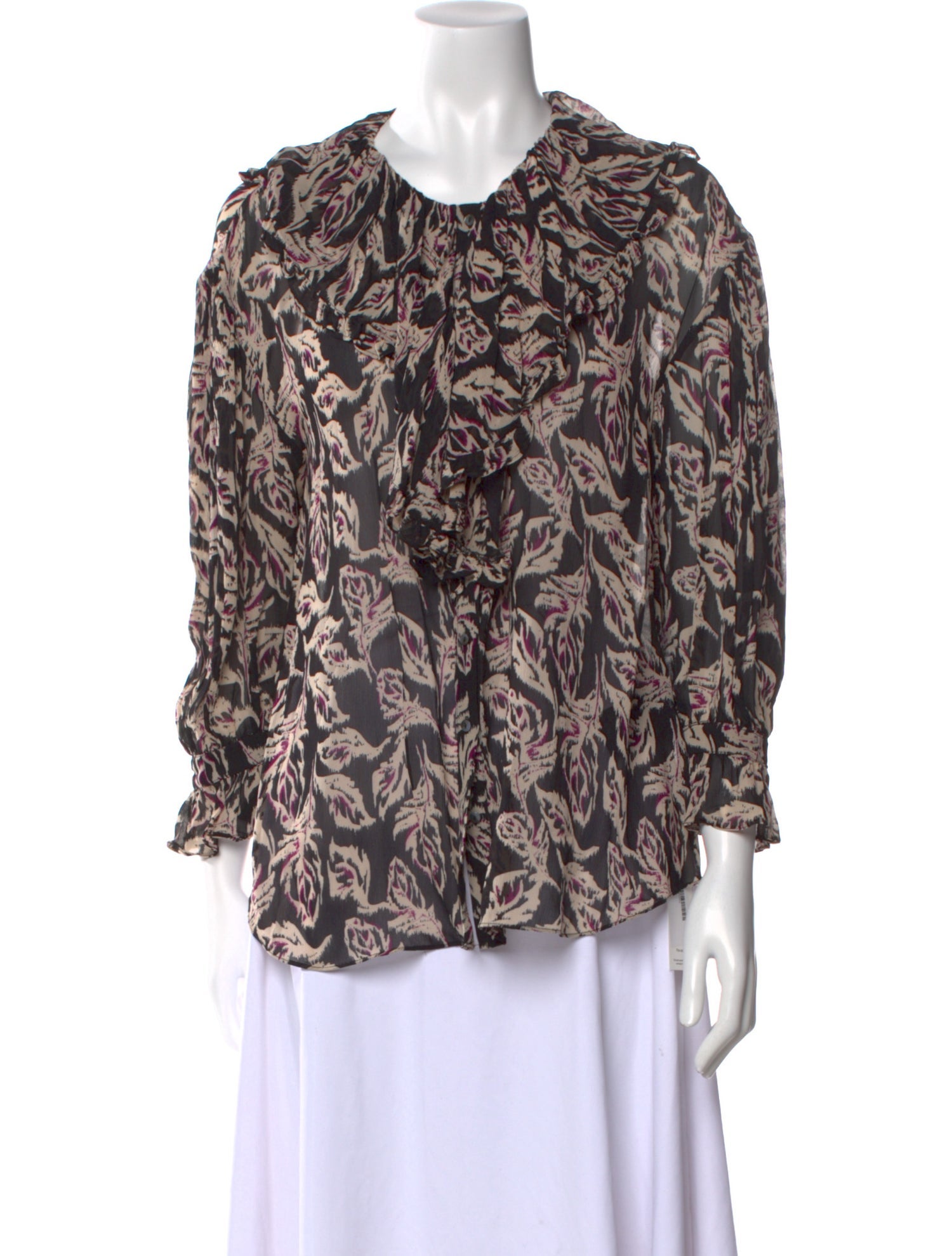 BA&SH Printed Crew Neck Blouse