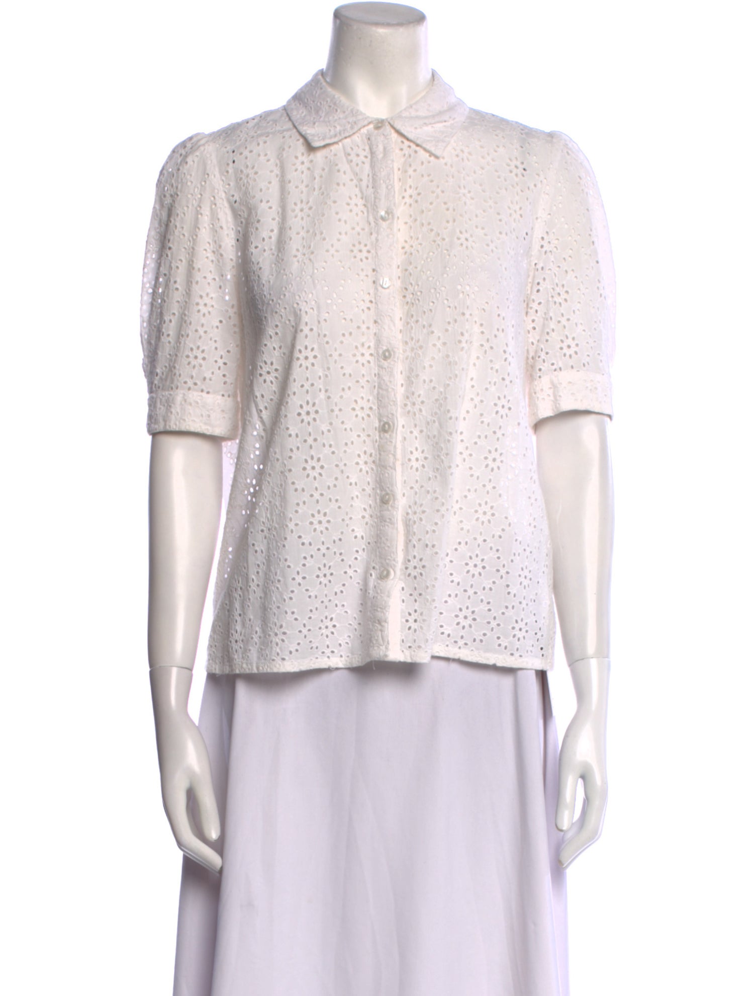 BA&SH Short Sleeve Button-Up Top