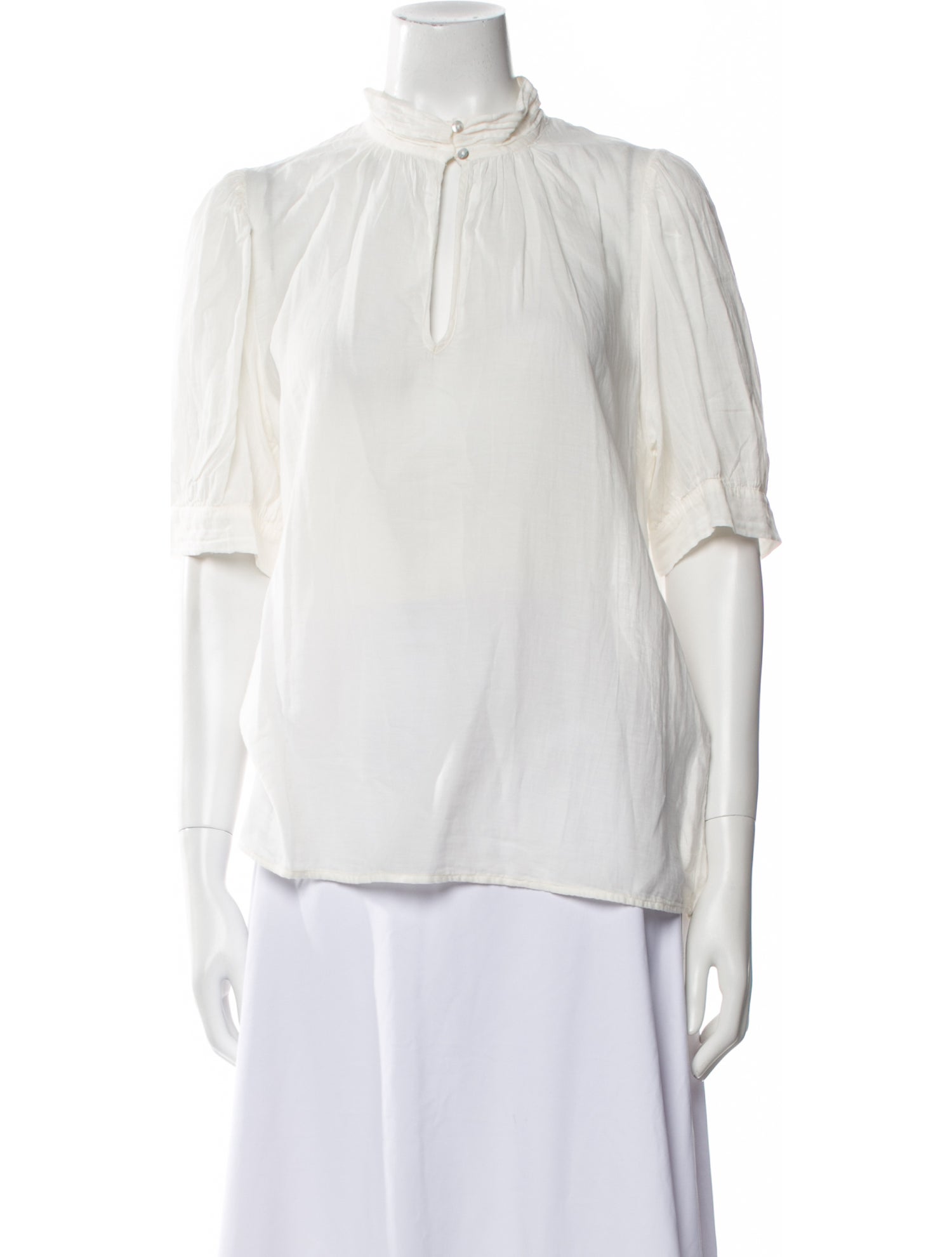 BA&SH Mock Neck Three-Quarter Sleeve Blouse