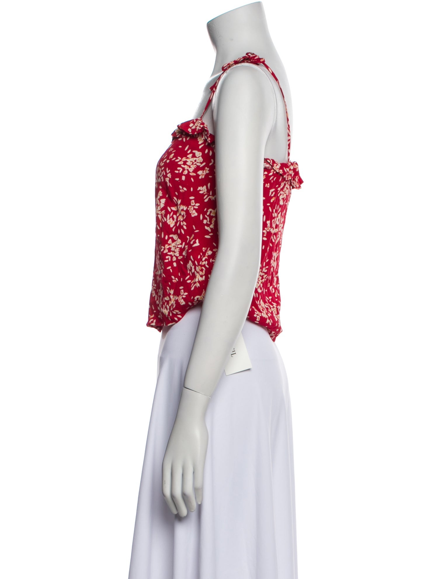 BA&SH Printed Square Neckline Crop Top