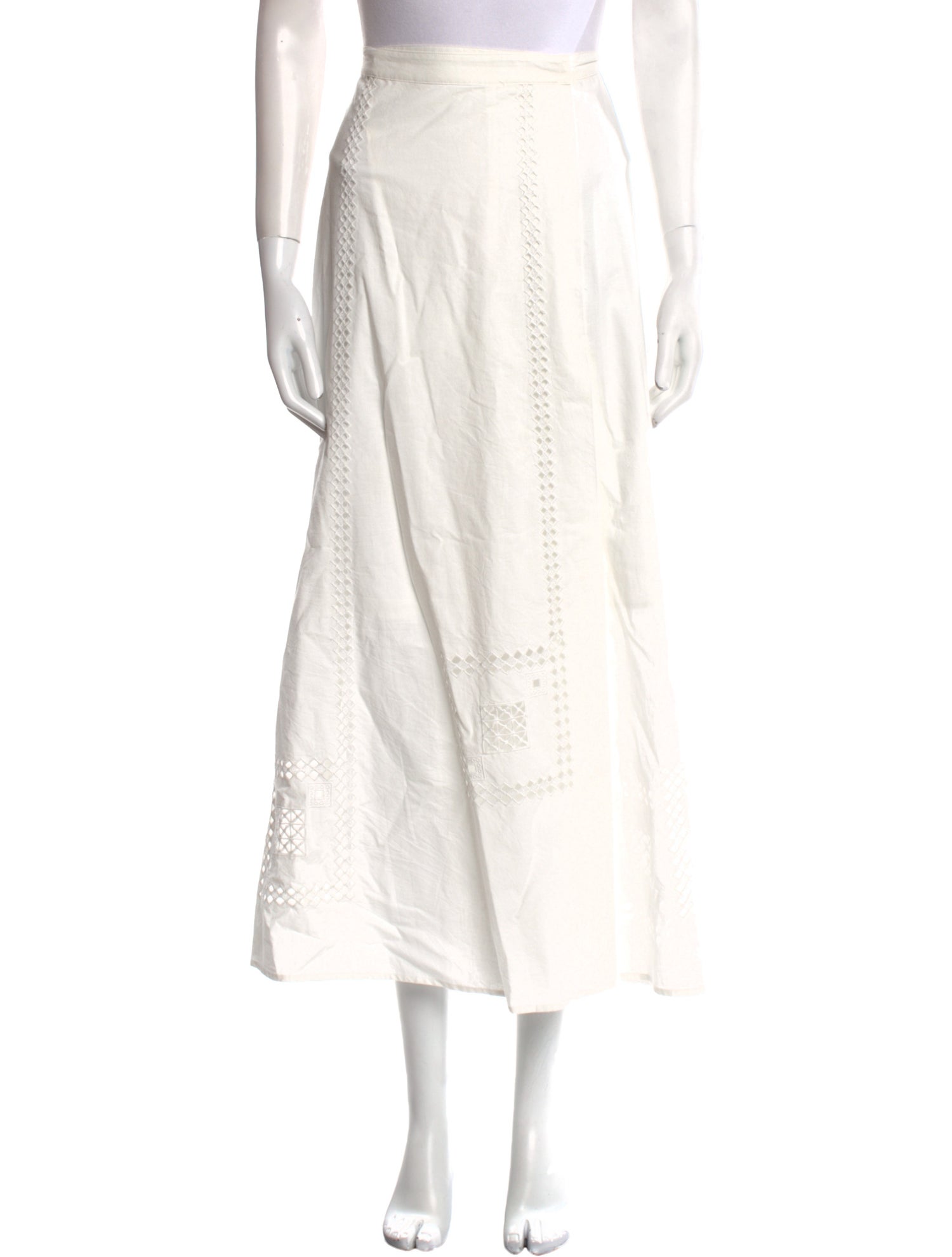 BA&SH Eyelet Trim Midi Length Skirt