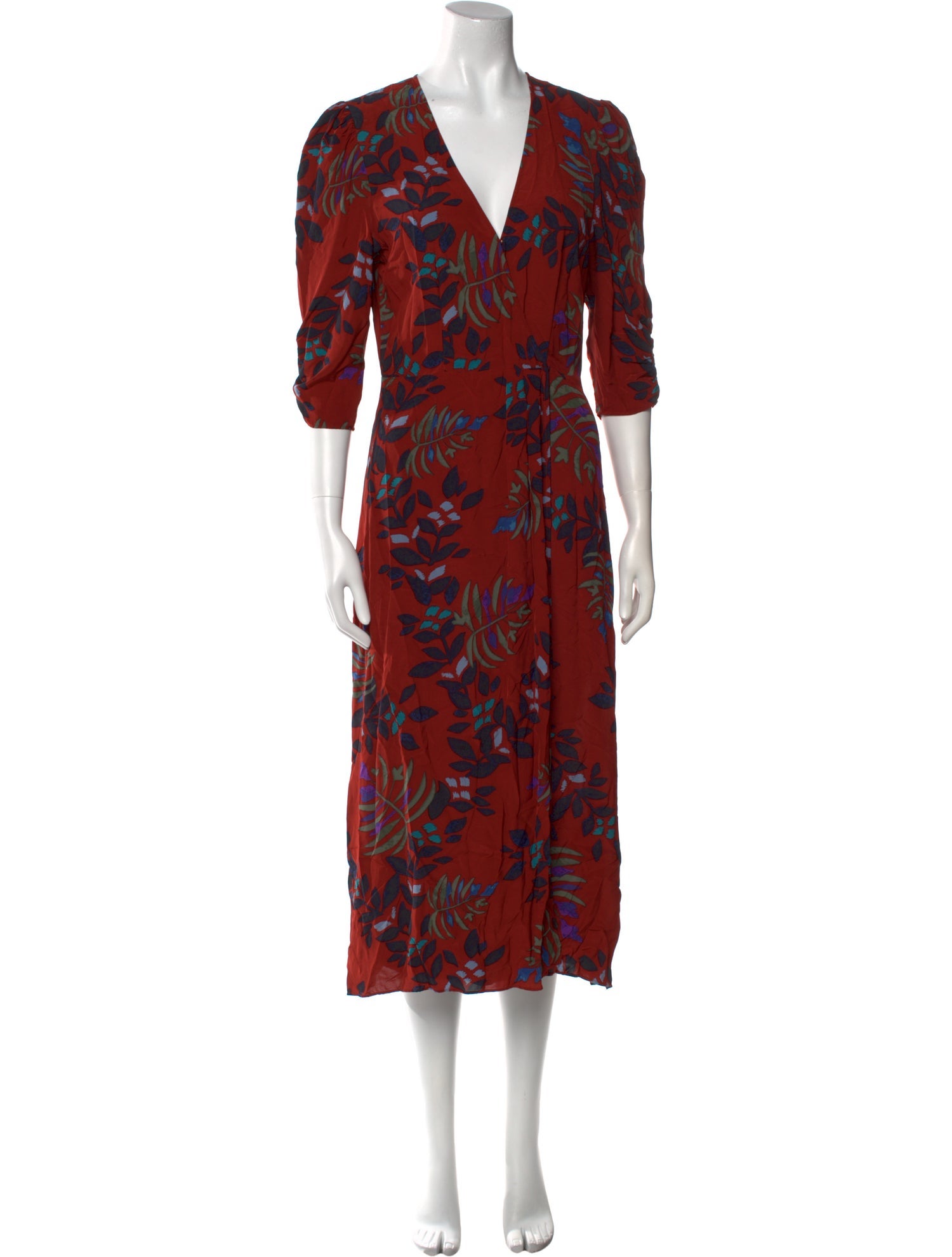 BA&SH Floral Print Midi Length Dress