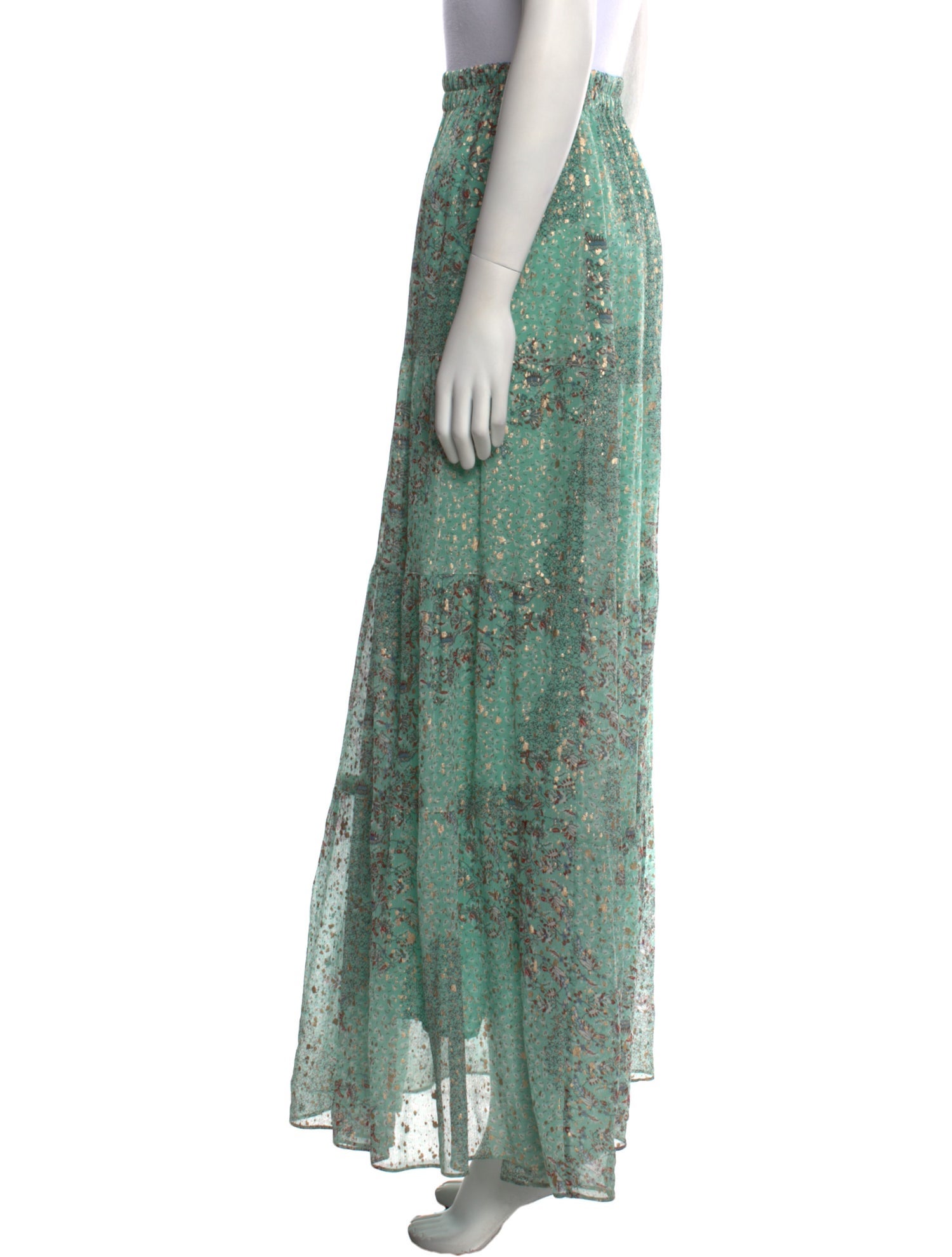 BA&SH Floral Print Long Skirt