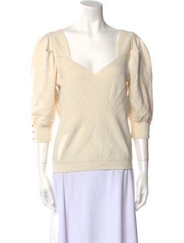 Ba&Sh Tops V-Neck Three-Quarter Sleeve Top XS