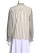 BA&SH Striped Mock Neck Button-Up Top