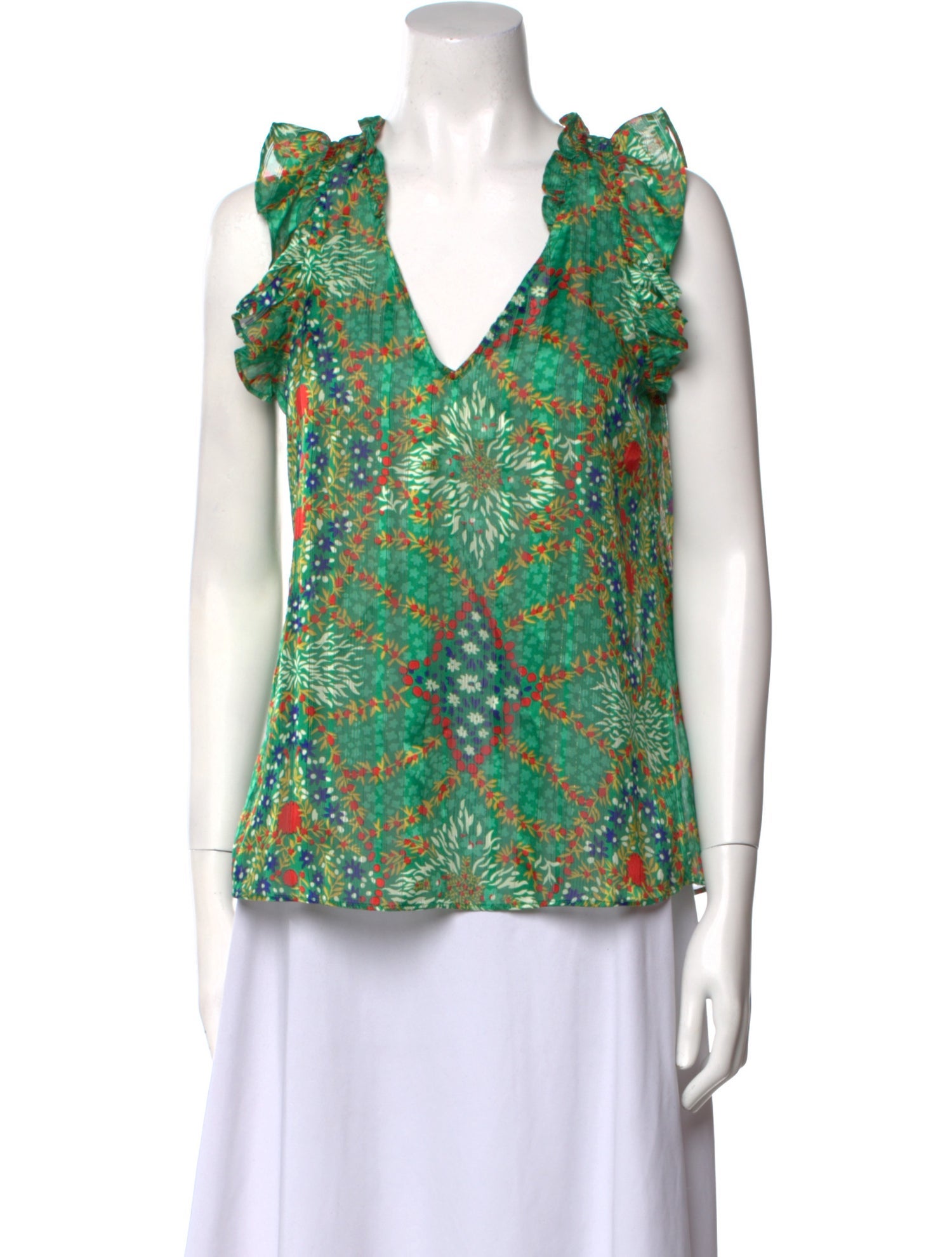 BA&SH Floral Print V-Neck Blouse