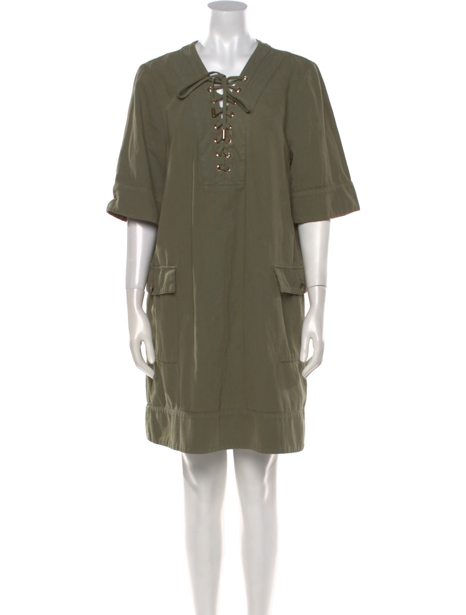 BA&SH Tie Neck Knee-Length Dress