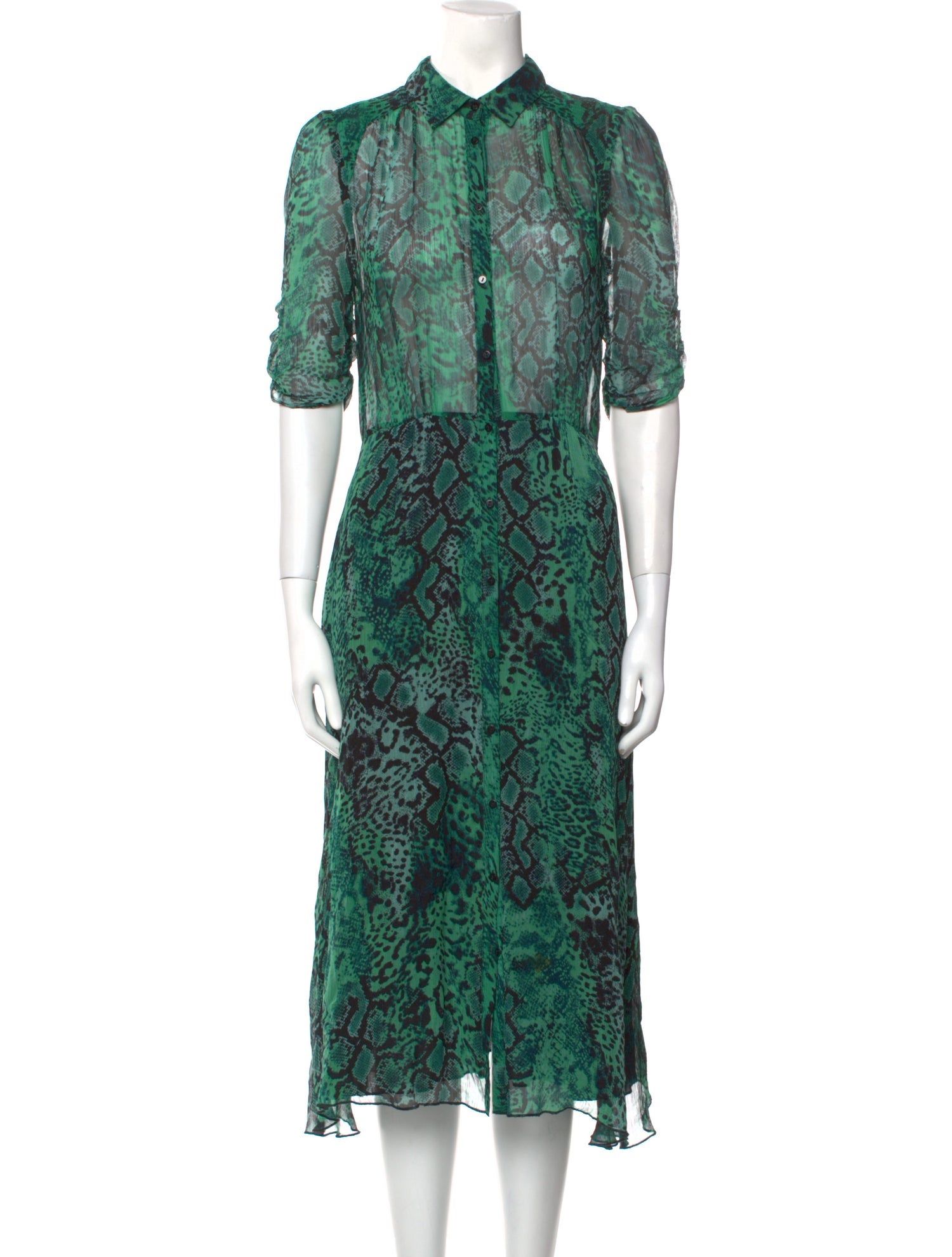 BA&SH Animal Print Midi Length Dress