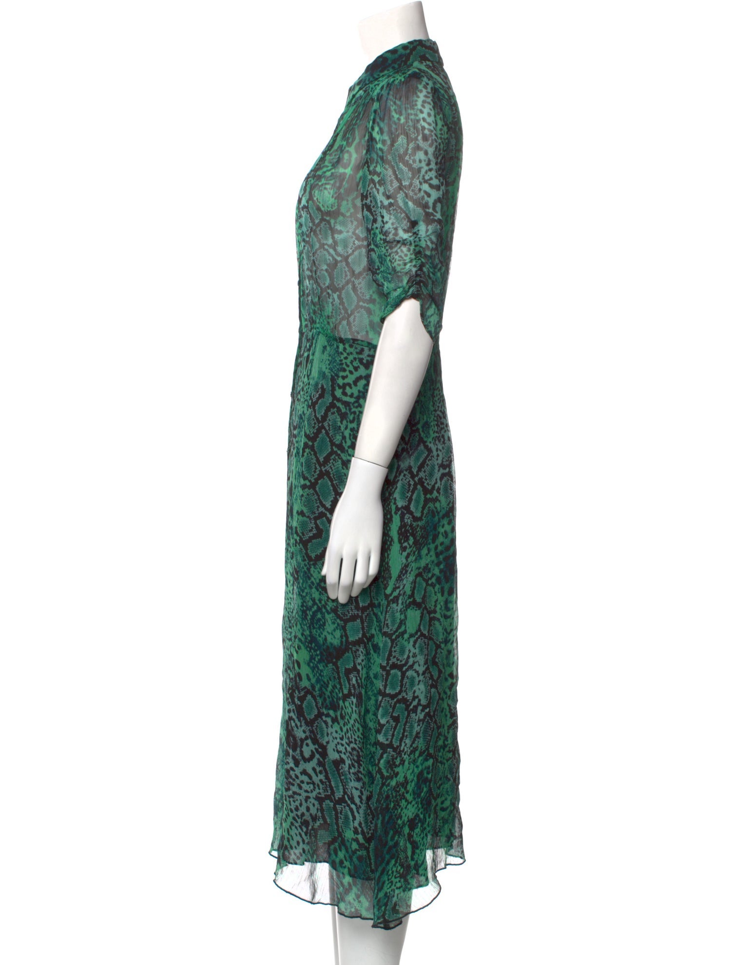 BA&SH Animal Print Midi Length Dress