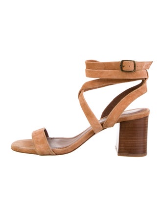 BA&SH Suede Colorblock Pattern Sandals