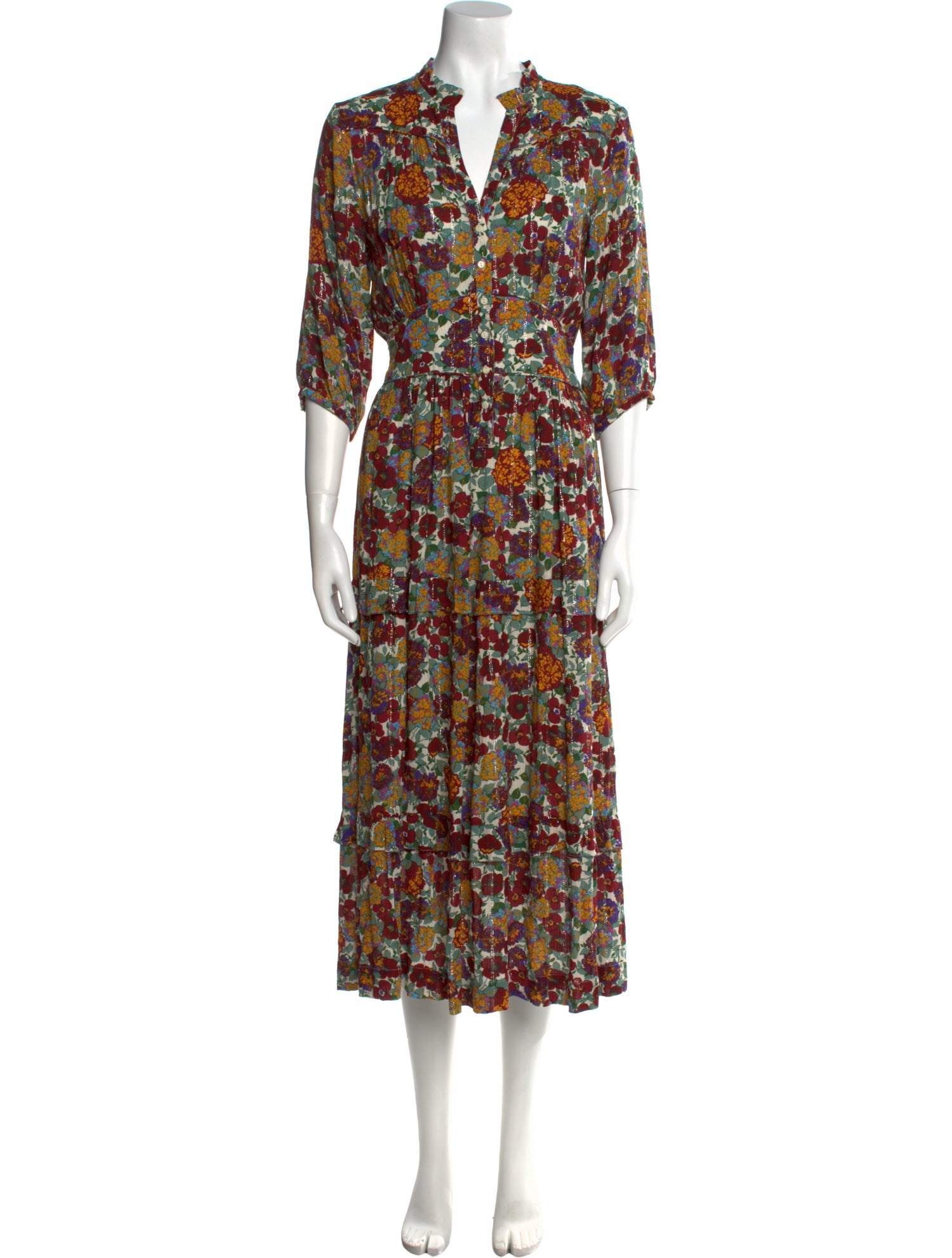 BA&SH Floral Print Long Dress w/ Tags