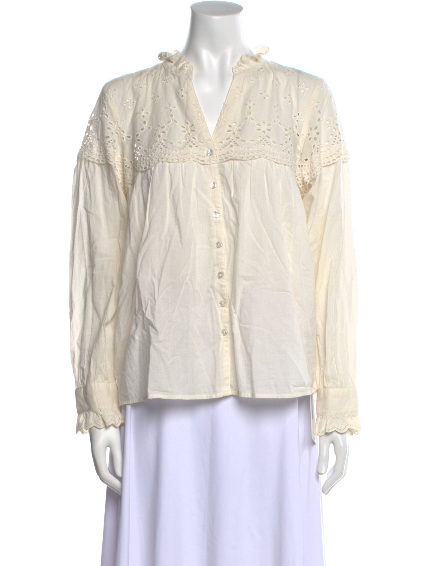 BA&SH V-Neck Long Sleeve Blouse