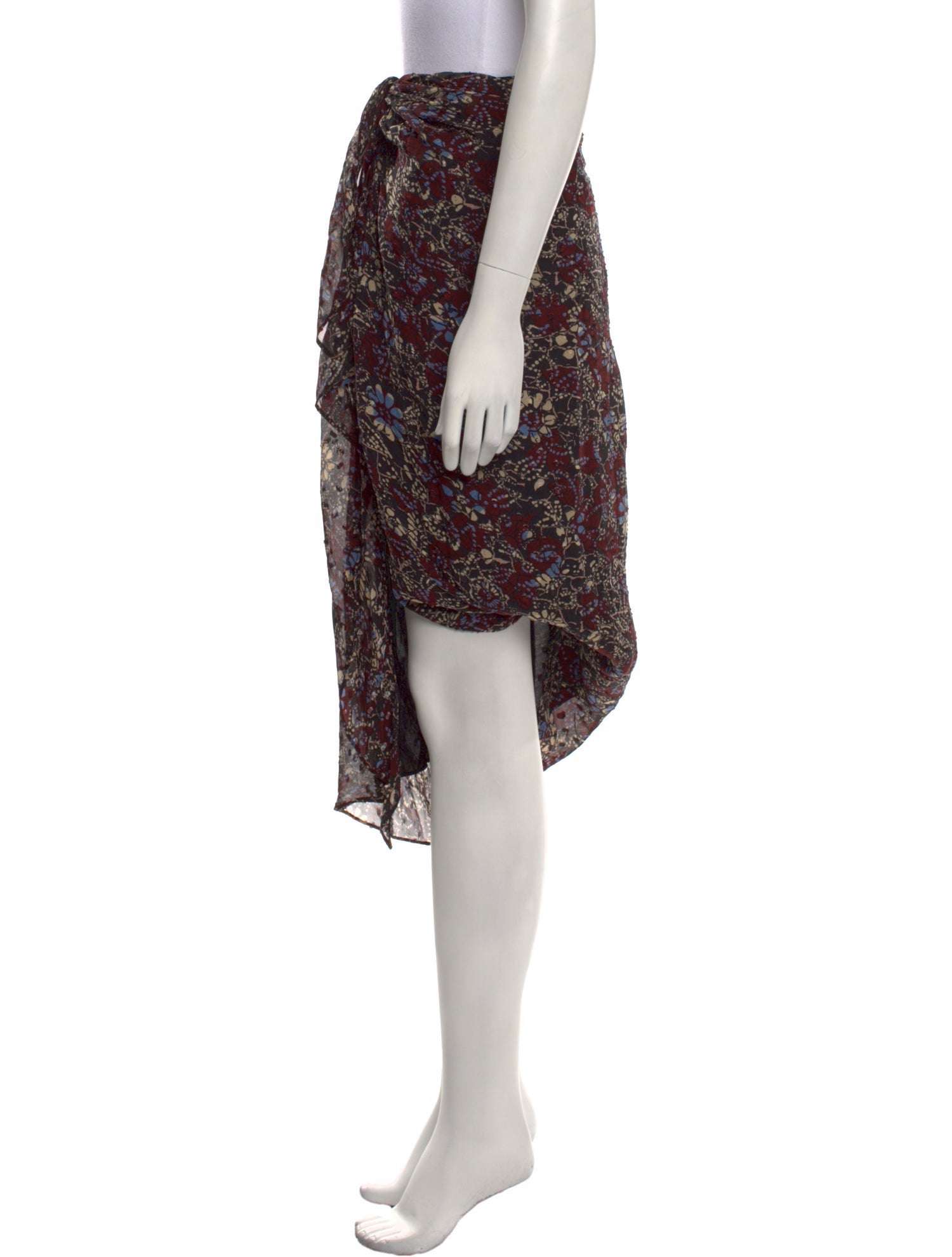 BA&SH Floral Print Midi Length Skirt