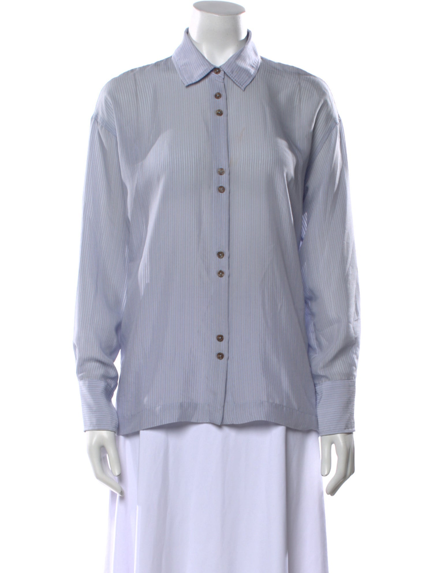 BA&SH Striped Long Sleeve Button-Up Top