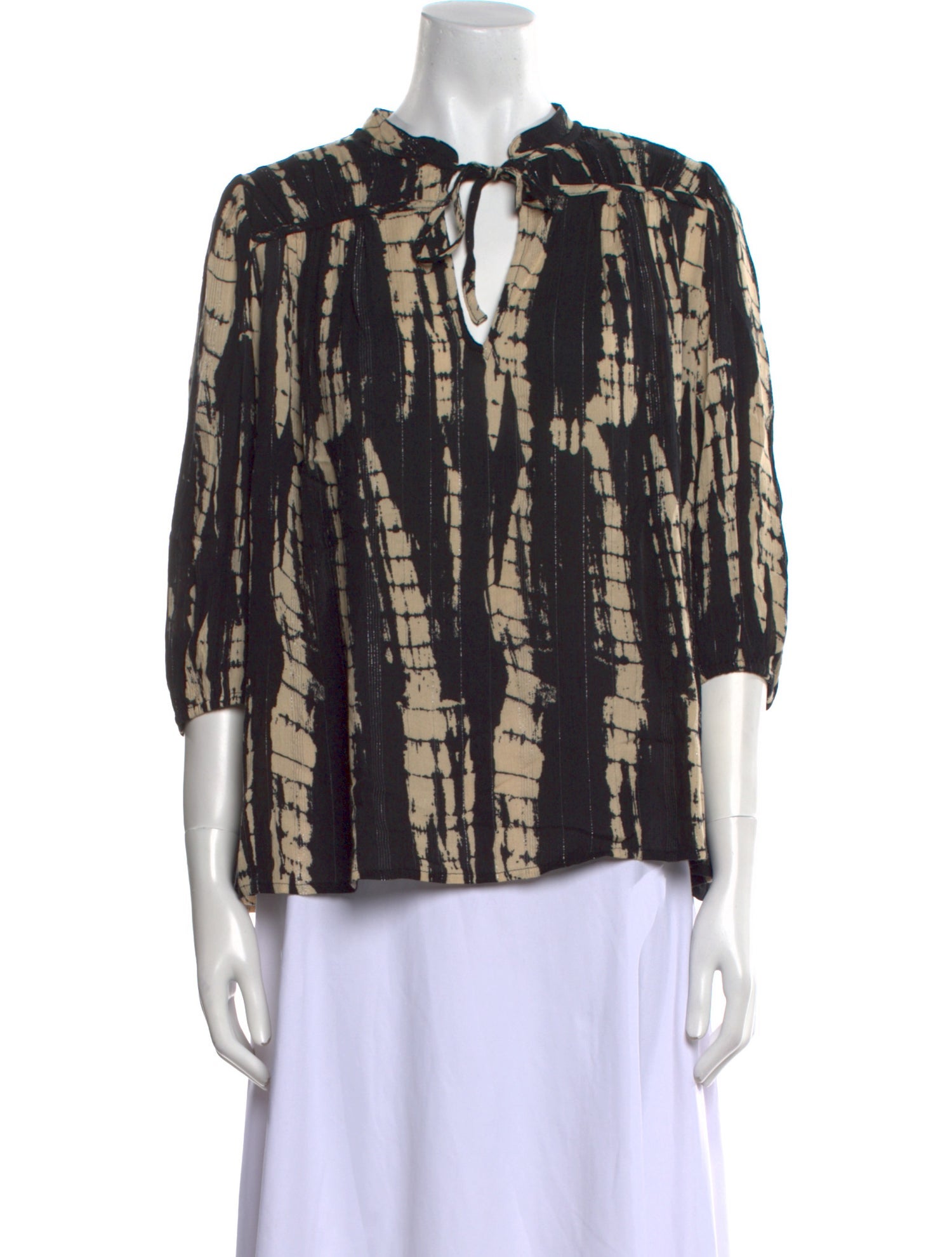 BA&SH Printed V-Neck Blouse