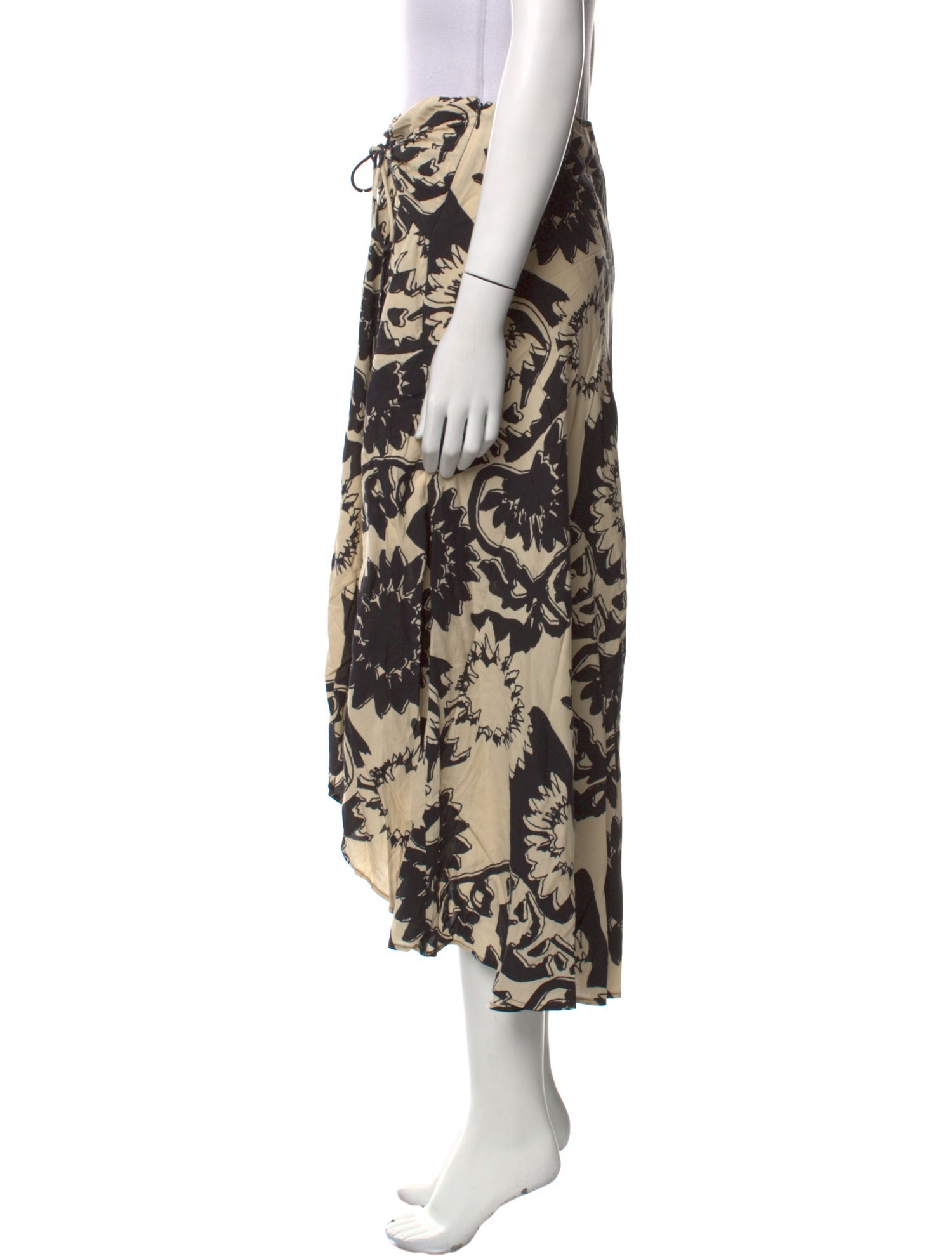 BA&SH Floral Print Midi Length Skirt