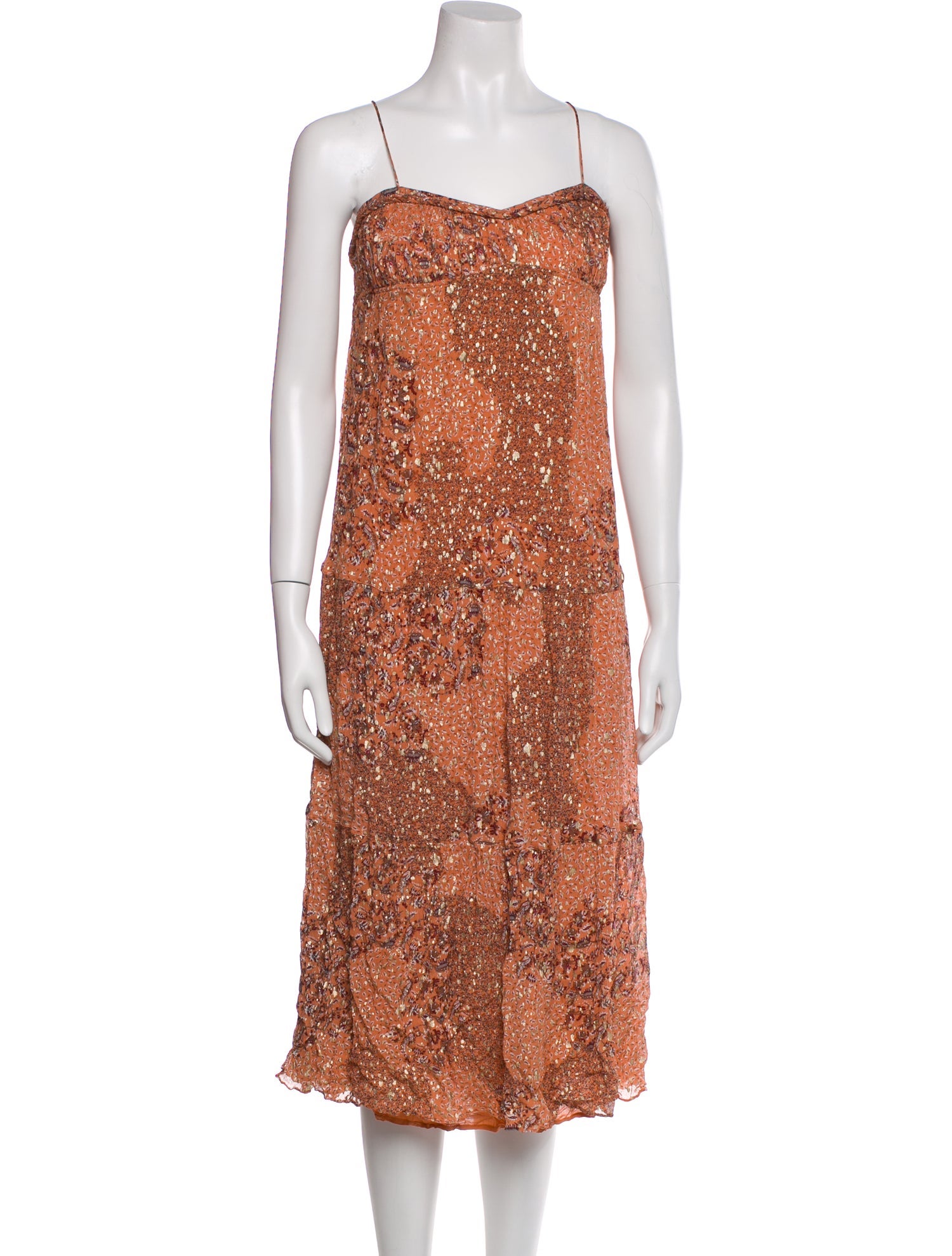 BA&SH Printed Midi Length Dress