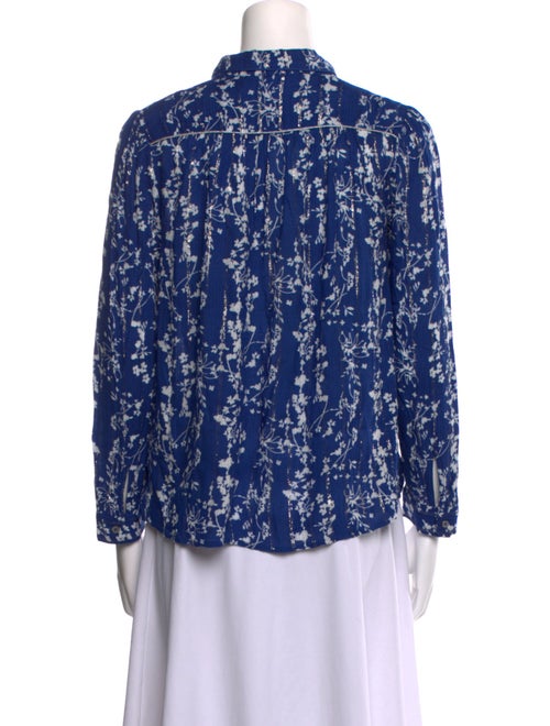 BA&SH Floral Print Long Sleeve Button-Up Top