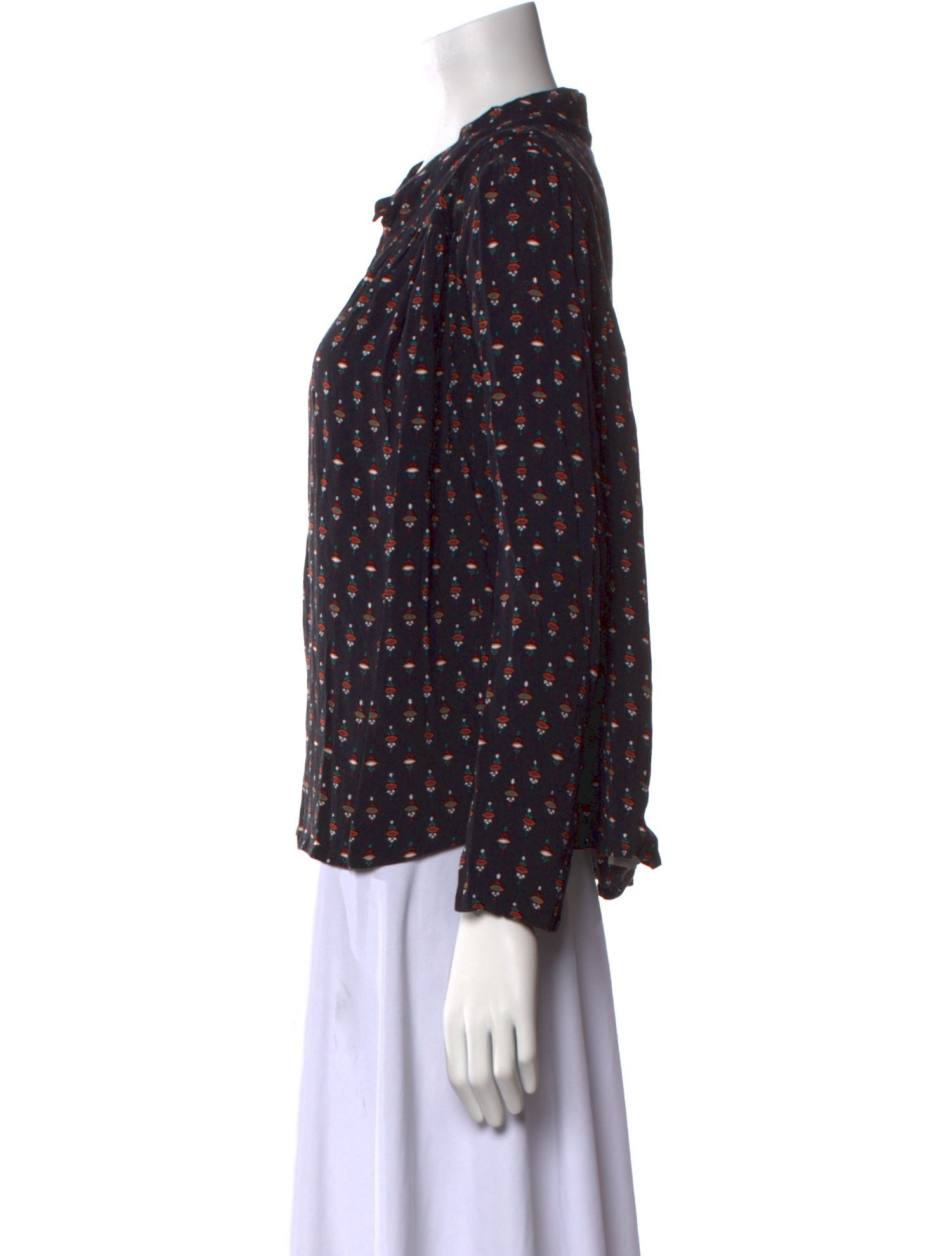 BA&SH Printed V-Neck Blouse