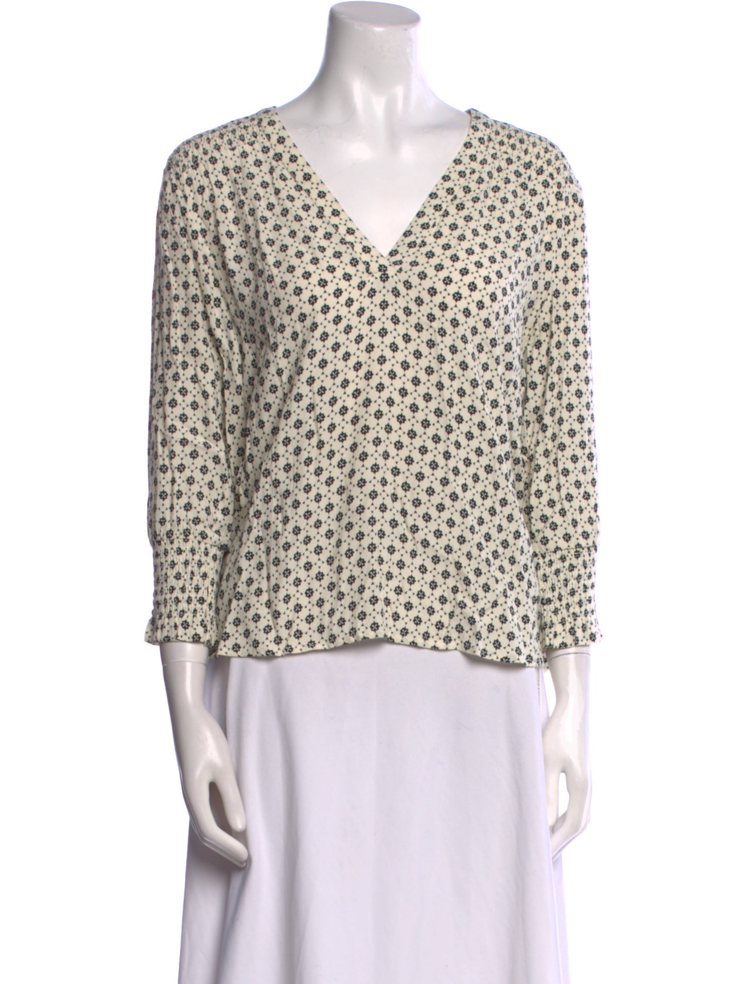 BA&SH Printed V-Neck Blouse