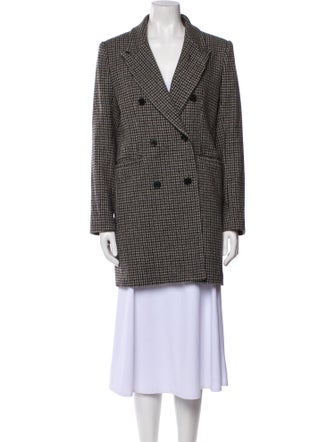 BA&SH Wool Houndstooth Print Peacoat