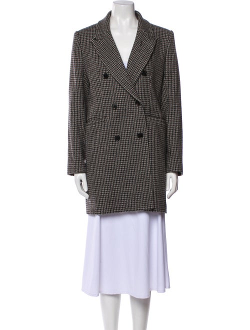 BA&SH Wool Houndstooth Print Peacoat