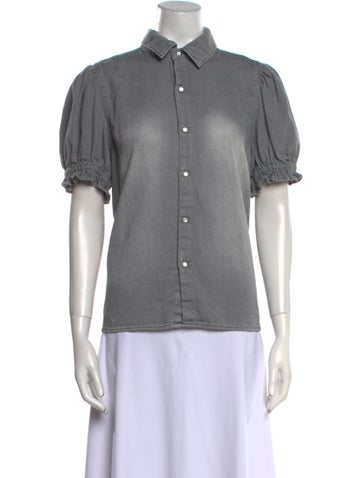 Ba&Sh Tops Short Sleeve Button-Up Top US 2 | XS