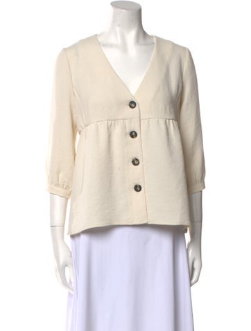 Ba&Sh Tops V-Neck Three-Quarter Sleeve Top XS