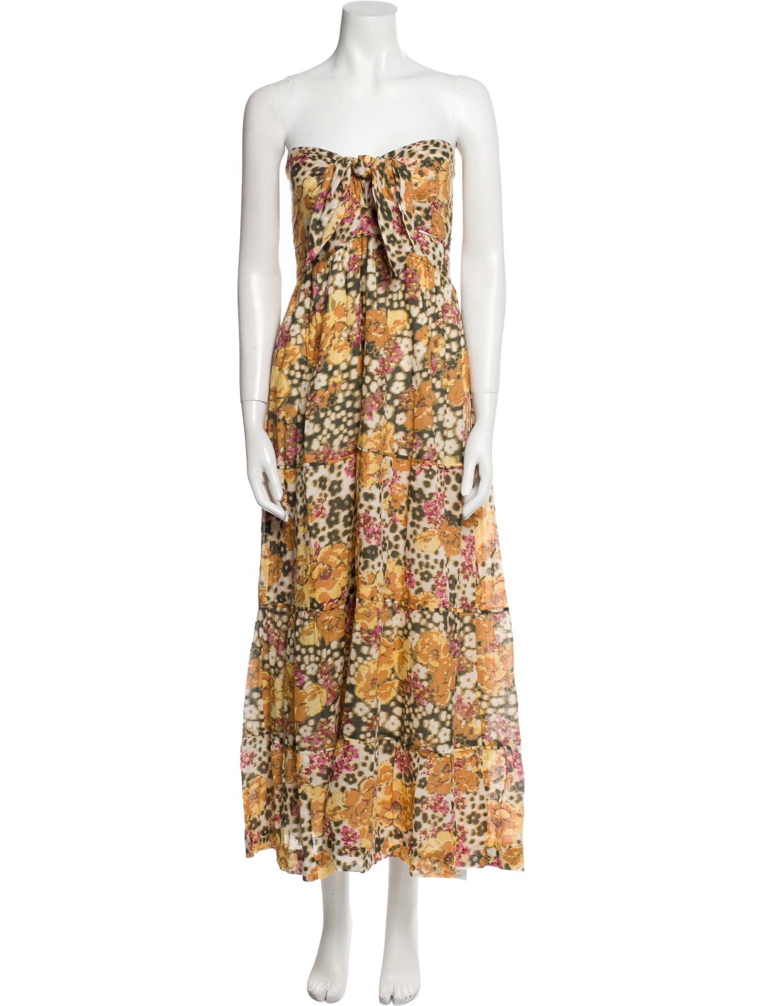 BA&SH Floral Print Midi Length Dress