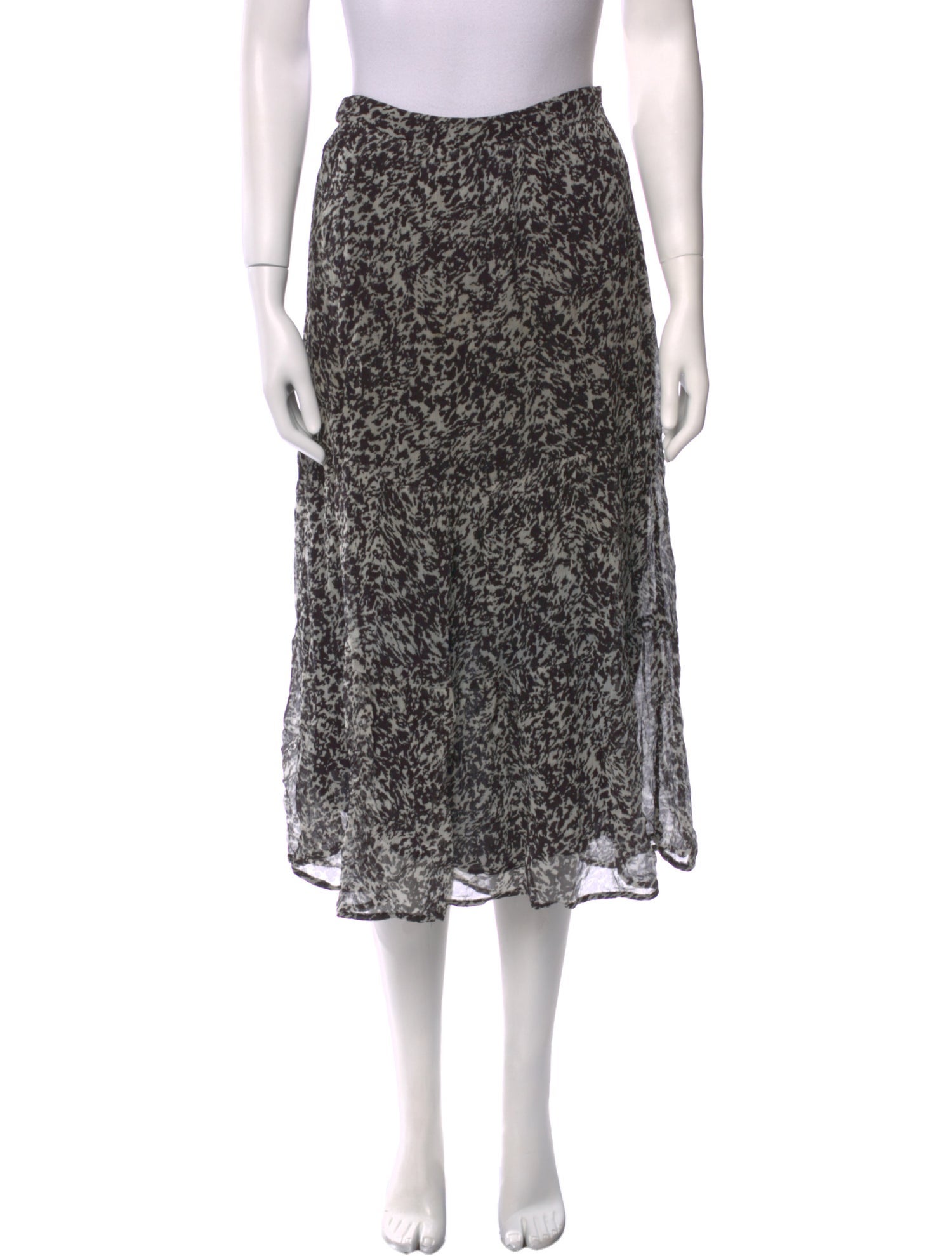 BA&SH Printed Midi Length Skirt