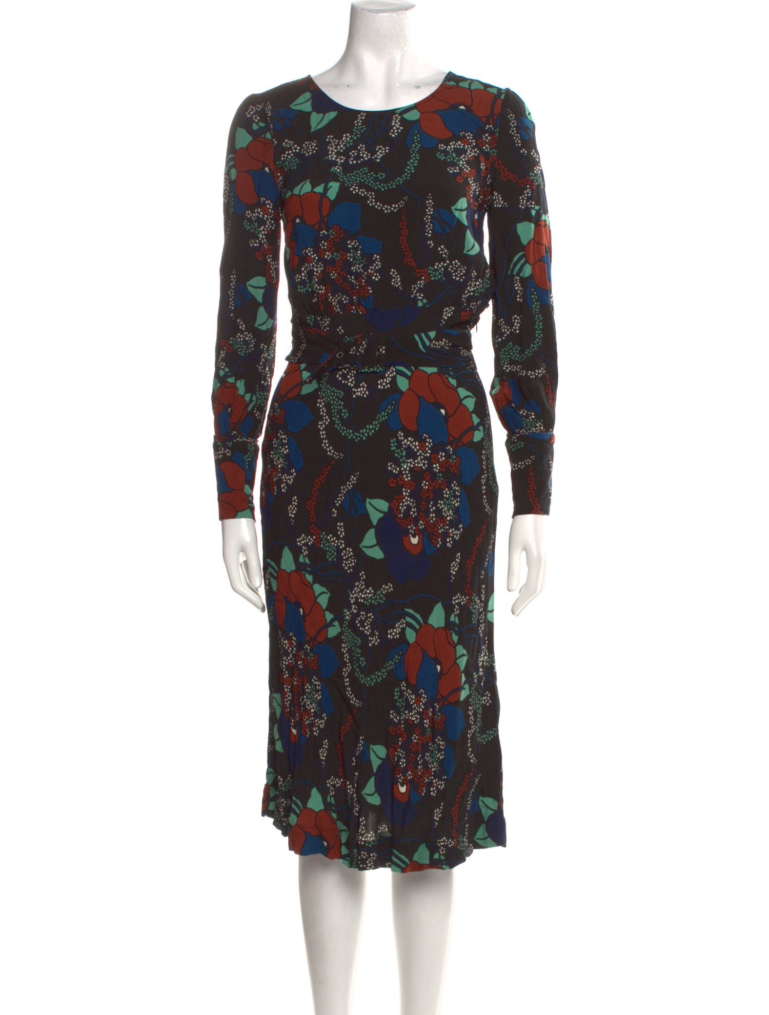 BA&SH Printed Midi Length Dress