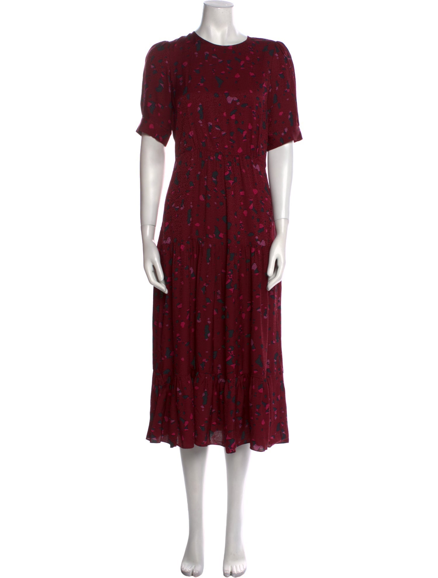 BA&SH Floral Print Midi Length Dress