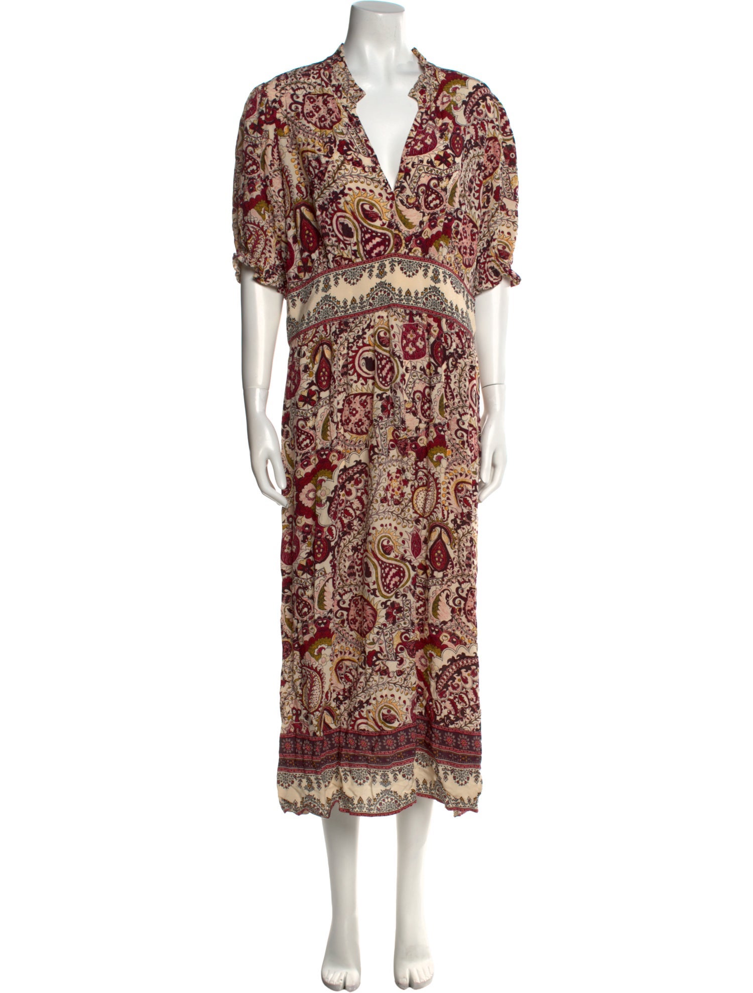 BA&SH Paisley Print Midi Length Dress