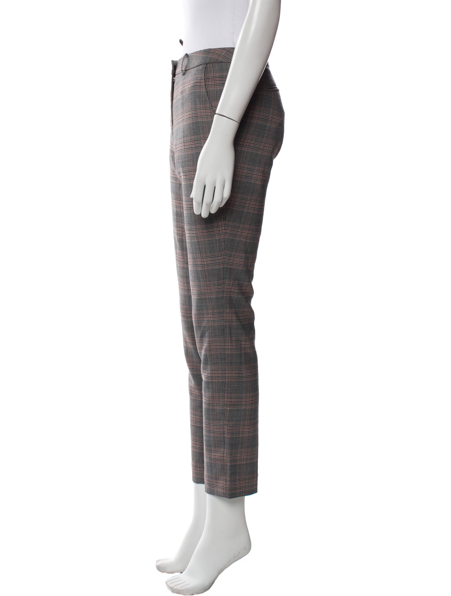 BA&SH Plaid Print Straight Leg Pants