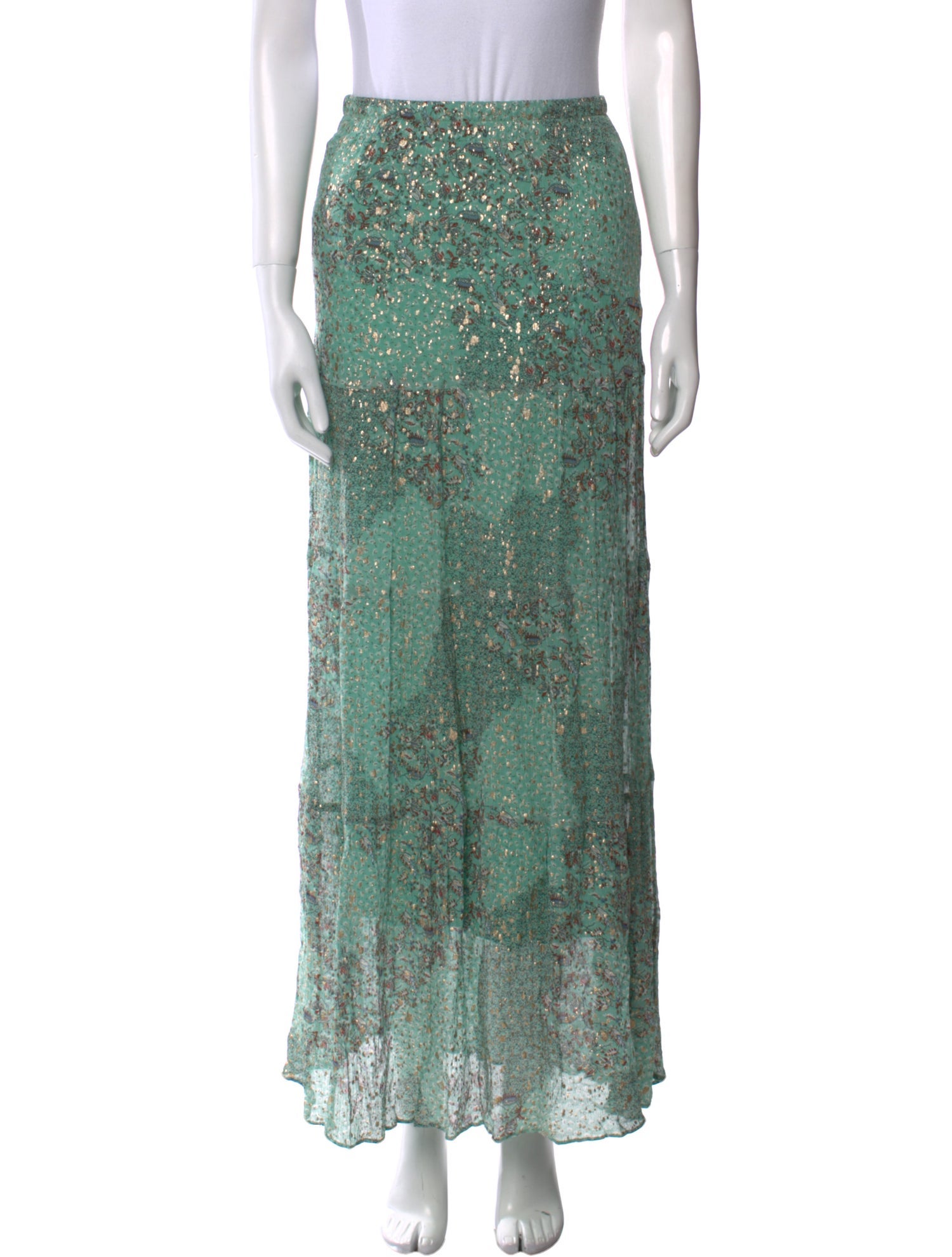 BA&SH Floral Print Midi Length Skirt