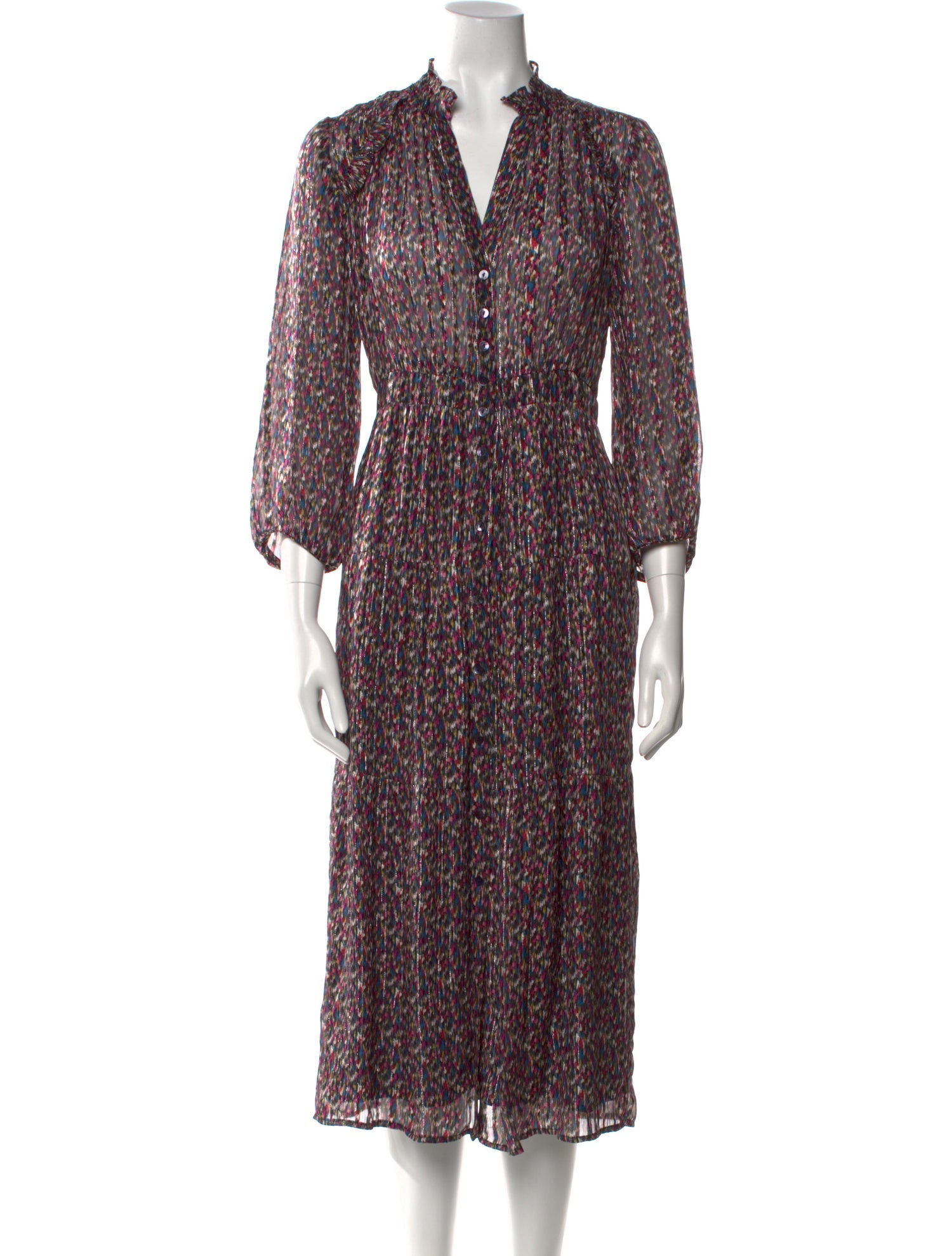 BA&SH Printed Midi Length Dress