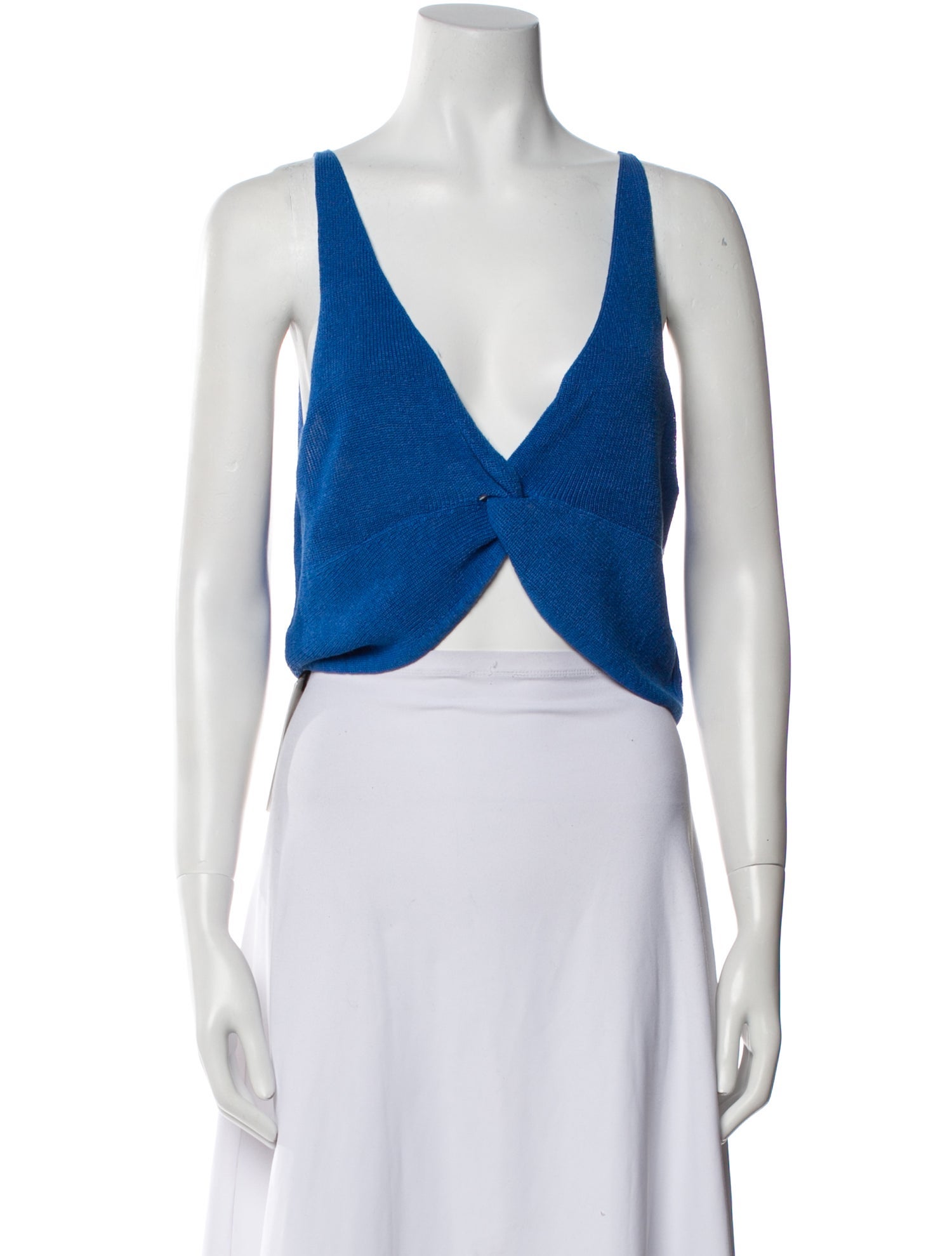 BA&SH Linen V-Neck Crop Top