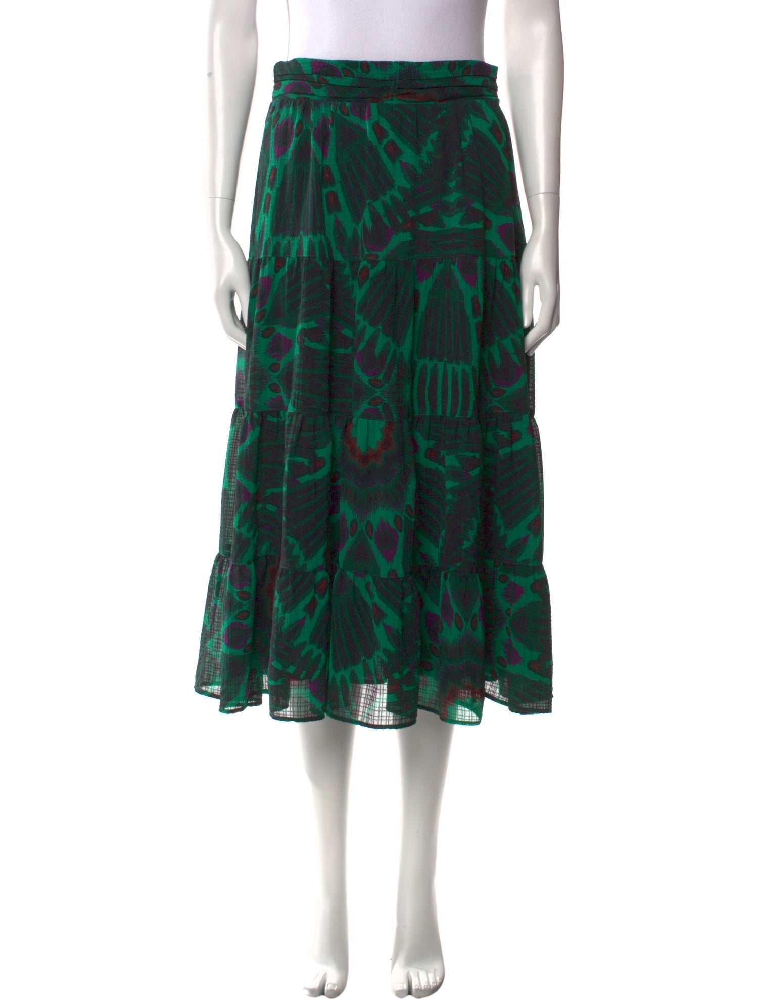 BA&SH Printed Midi Length Skirt